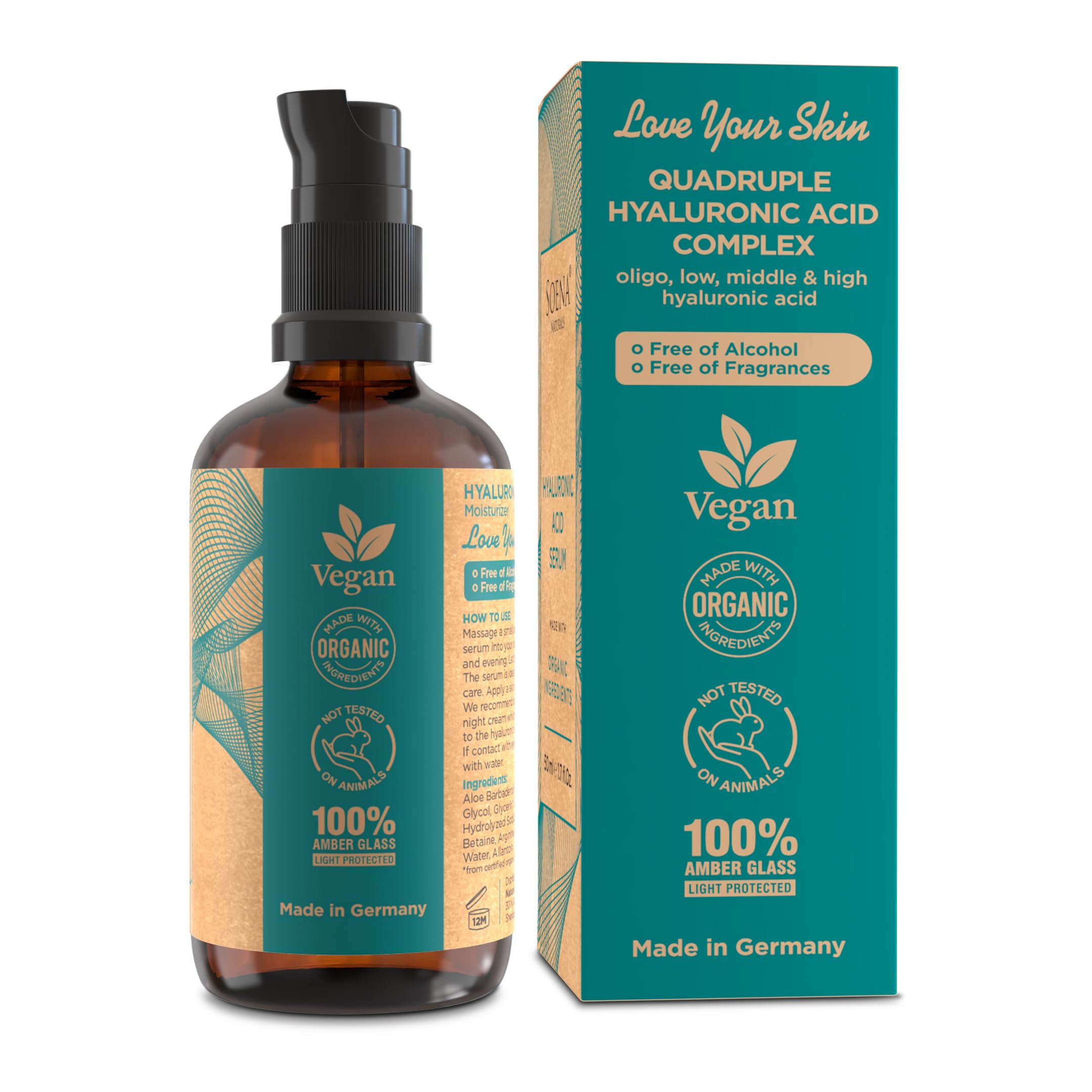 Soena Organic Hyaluronic Acid Serum for Face - Best Hyaluronic Acid + 4 Hyaluronic Si - Soena Official Product View 9