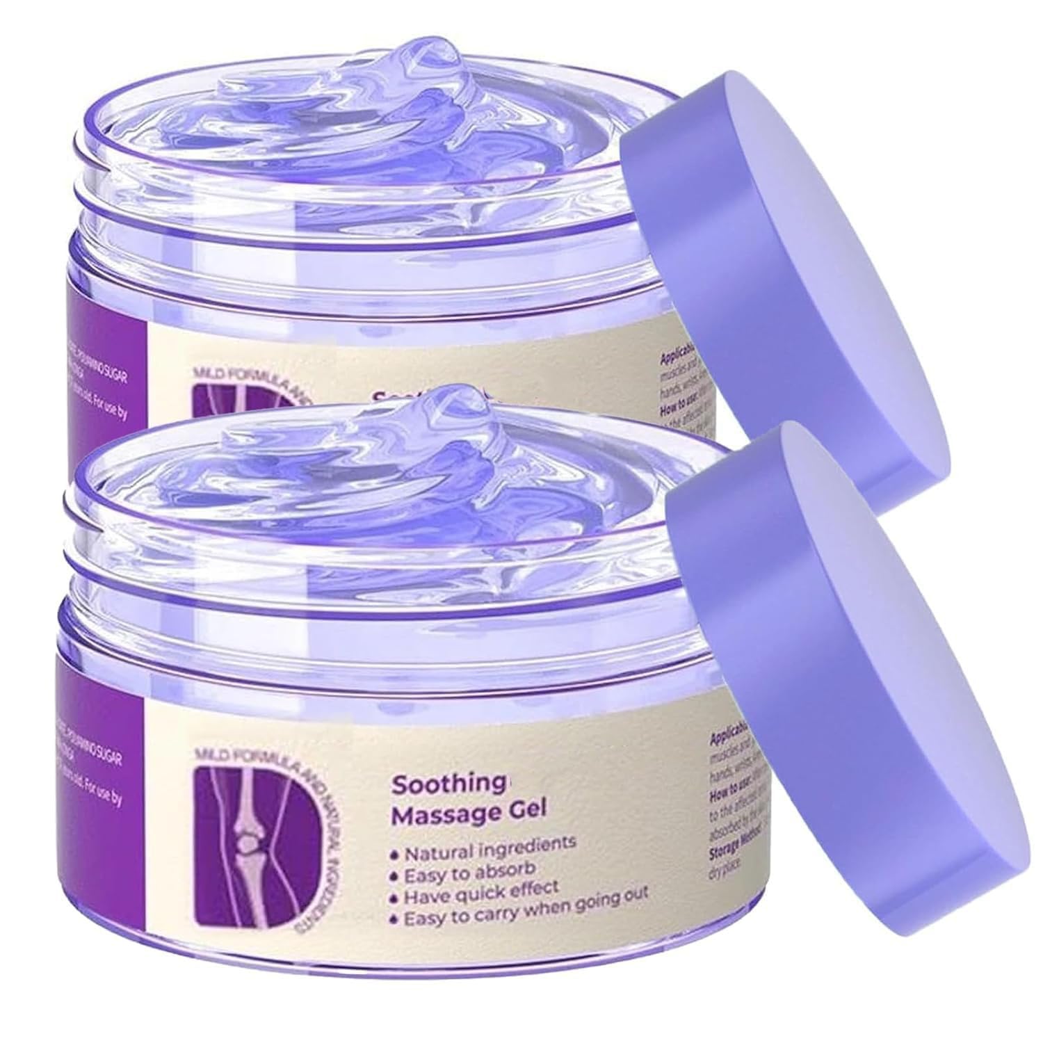 2Pcs Joint Gel Purple Gel, Care Massage Cream, Joint Activities Throughout The Body, Care Knees, Lumbar, Neck, Hands, and Feet
