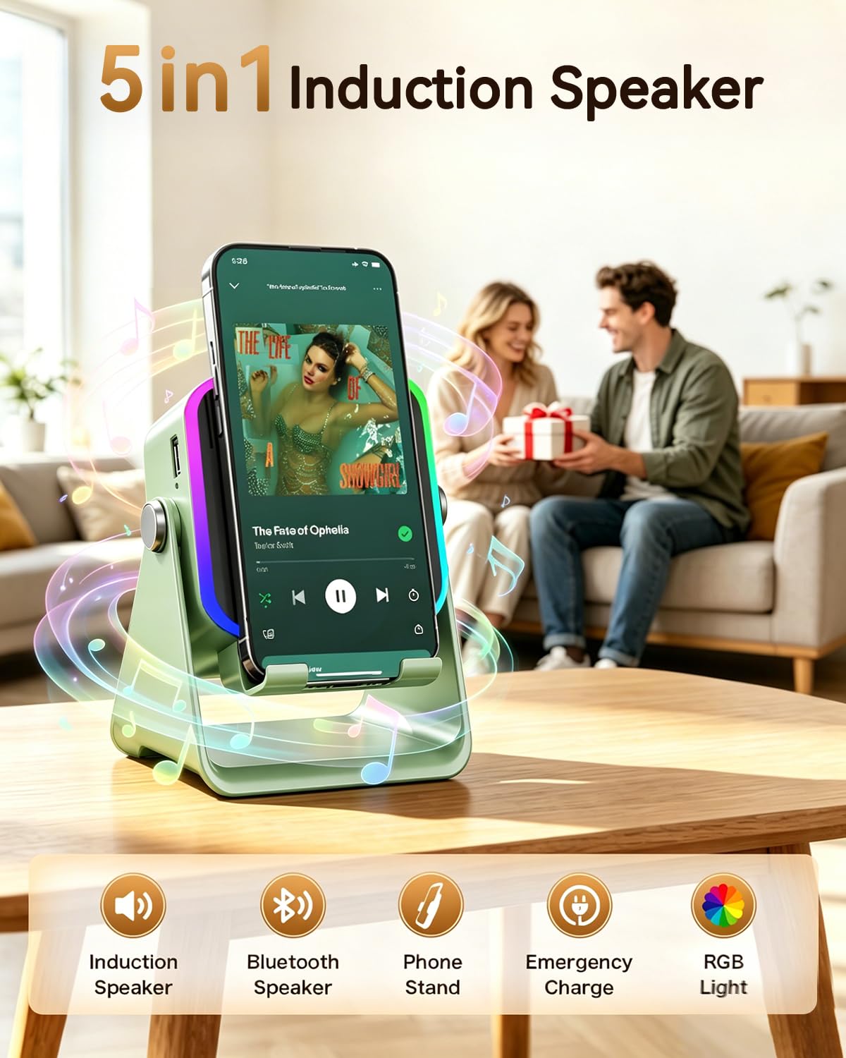 MILOUZ Gifts for Men Tech Gadgets Wireless Induction Speaker with by MILOUZ - Angle View 4