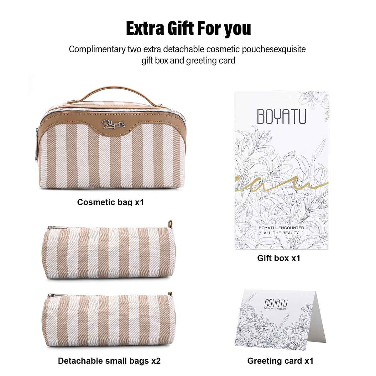 BOYATU Travel Makeup Bag Cosmetic Bags for Women 3 Piece - BOYATU Official Imagery - 7