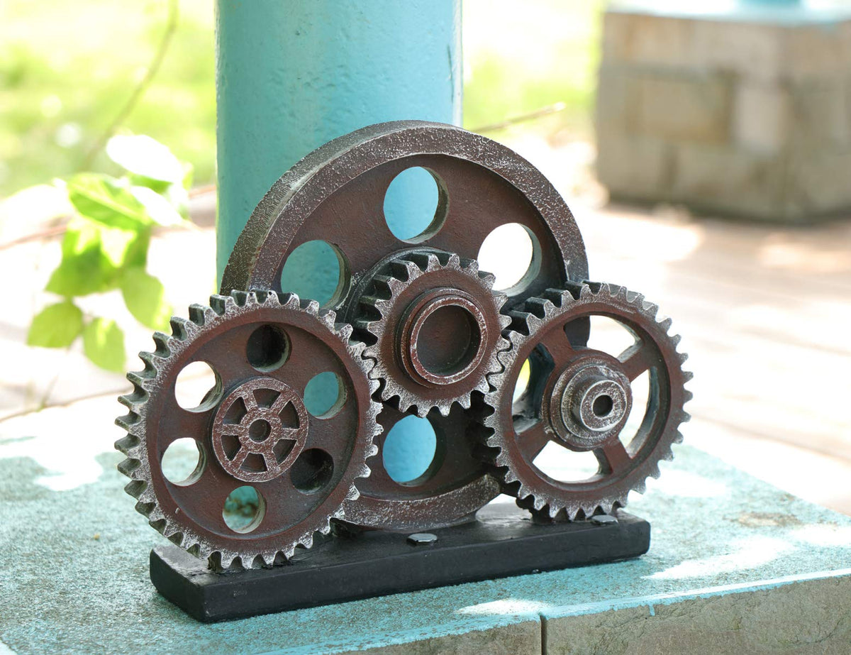 Industrial Steampunk Gear Train Figurine Cog Wheel Statue - Rmdusk Official Imagery - 3