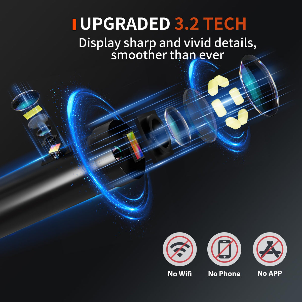 Dual Lens Endoscope Camera with Light 1920P Industrial - NIDAGE Official Imagery - 4