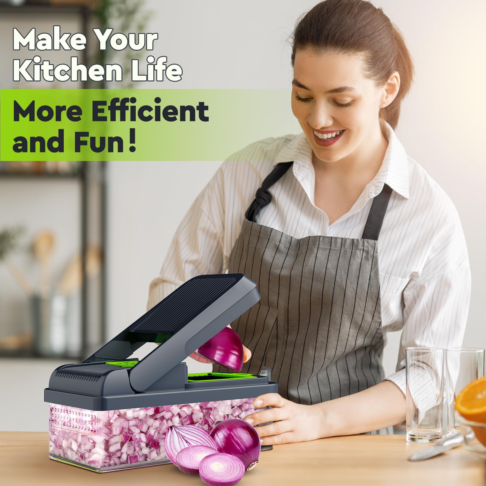 MealHelper 12-in-1 Vegetable Chopper, Food Veggie Chopper With Container - MealHelper Official Product View 7