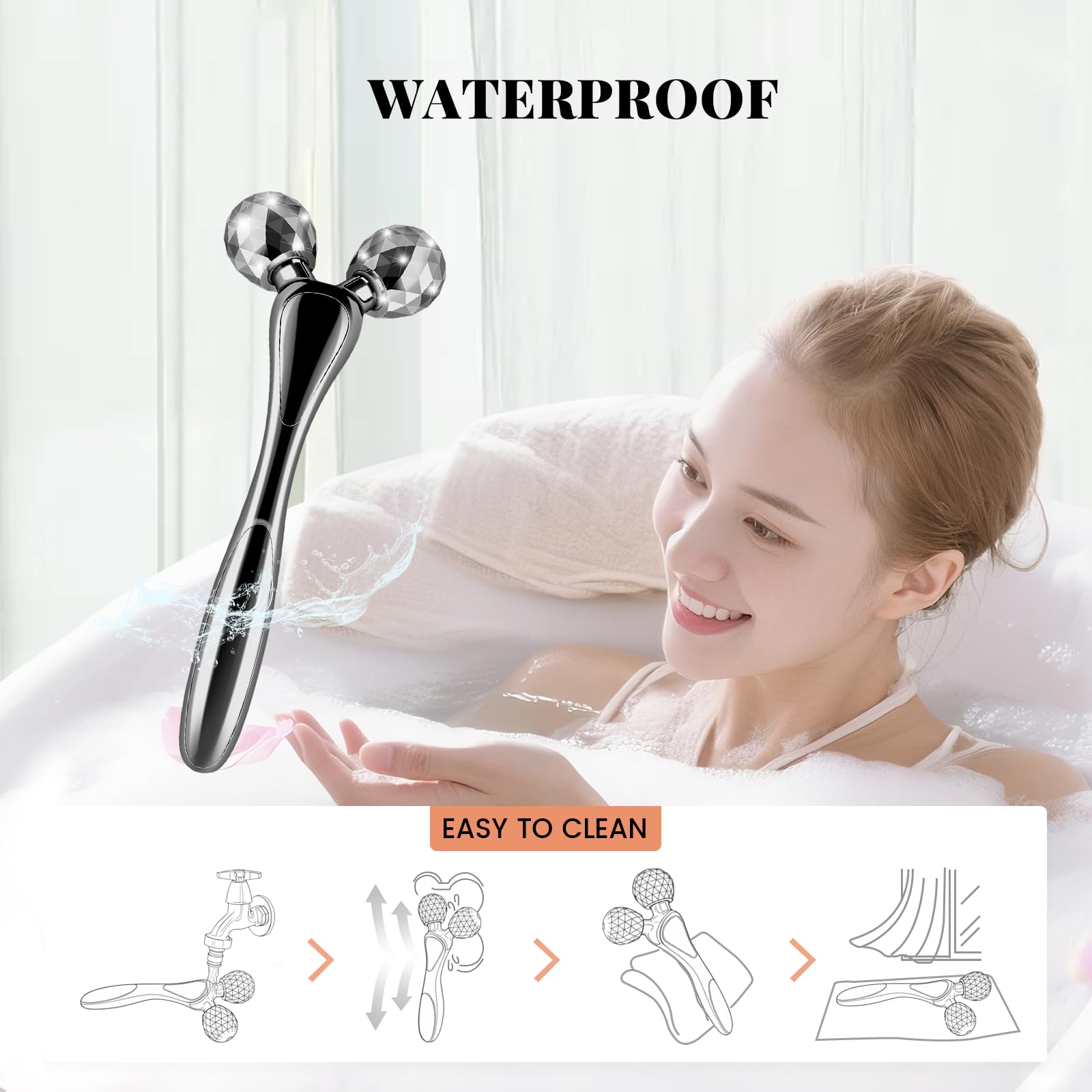 SZMDLX 3D Face Roller Dual Rotating Facial Body Massager