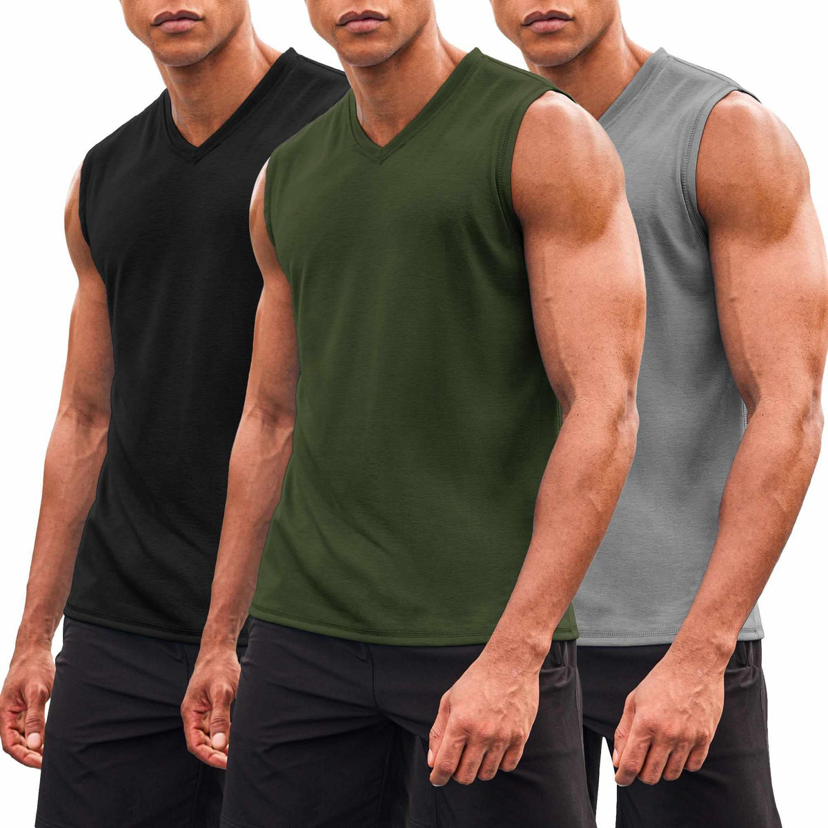 COOFANDY Men s 3 Pack Workout Tank Tops Gym V Neck - COOFANDY Official Imagery - 8