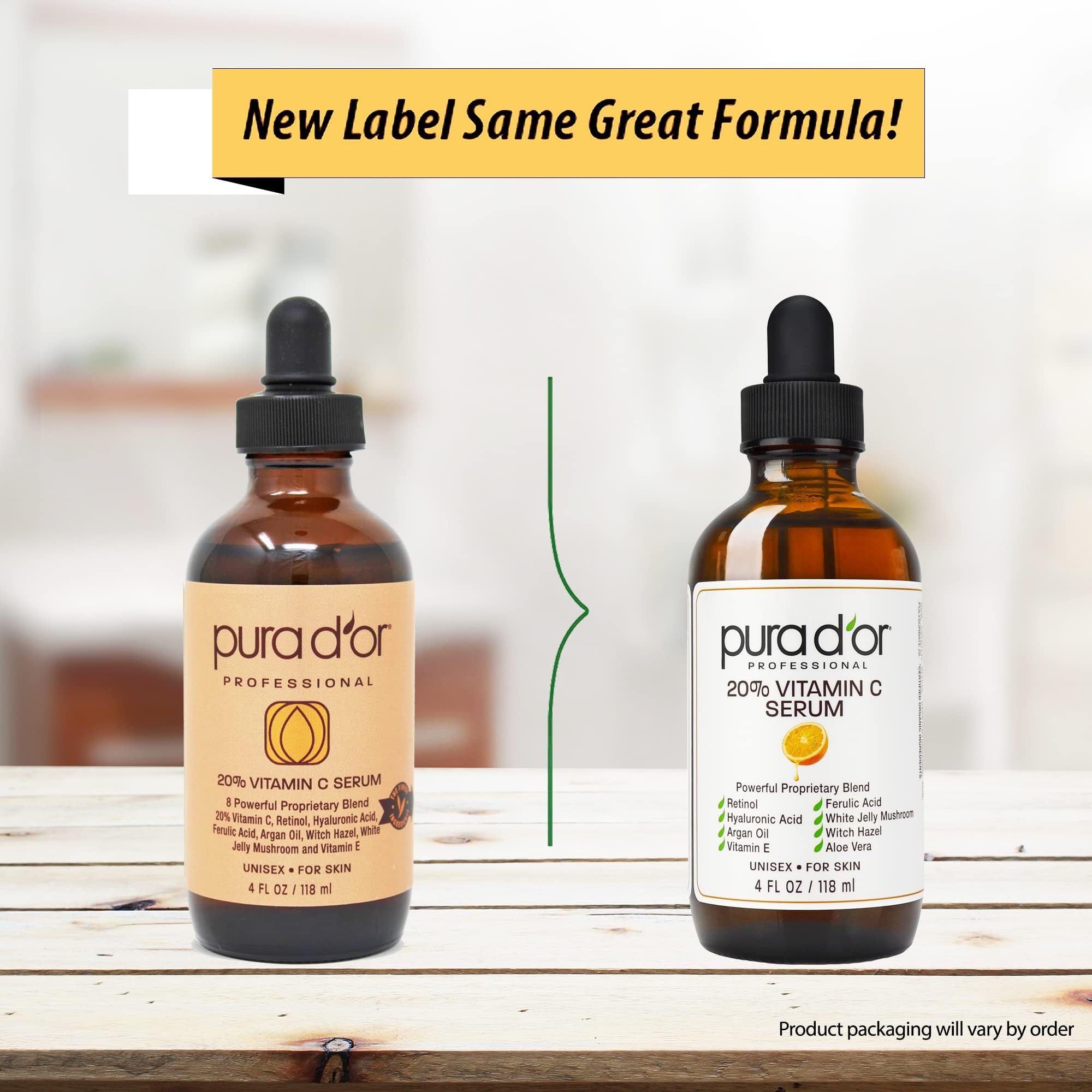 PURA D'OR 20% Vitamin C Anti - Aging Facial Serum & 4 fl oz - PURA D'OR Official Product View 3