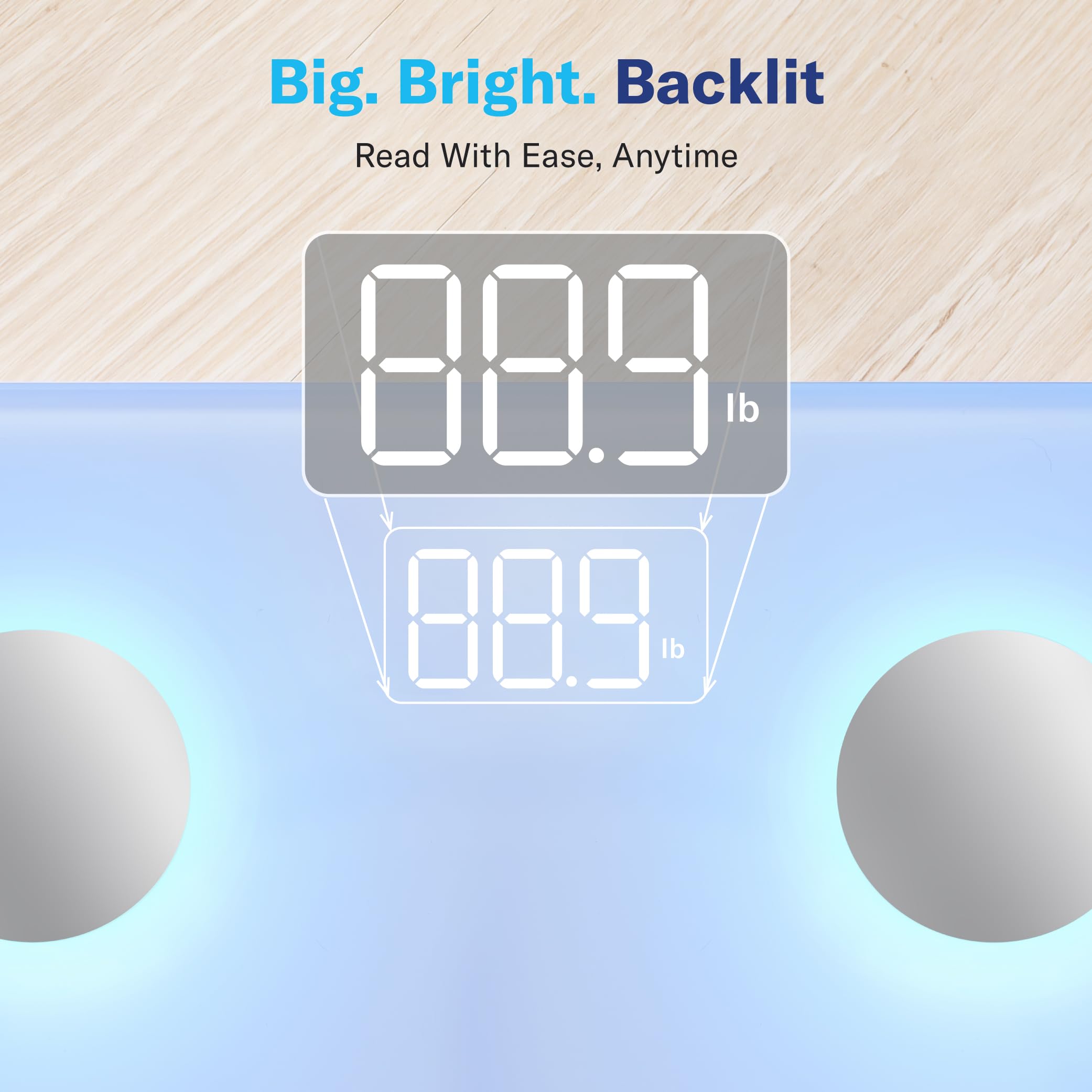 Alcedo Smart Body Fat Scale, Color-Changing Scale, Bluetooth, Whi - Alcedo Official Product View 8