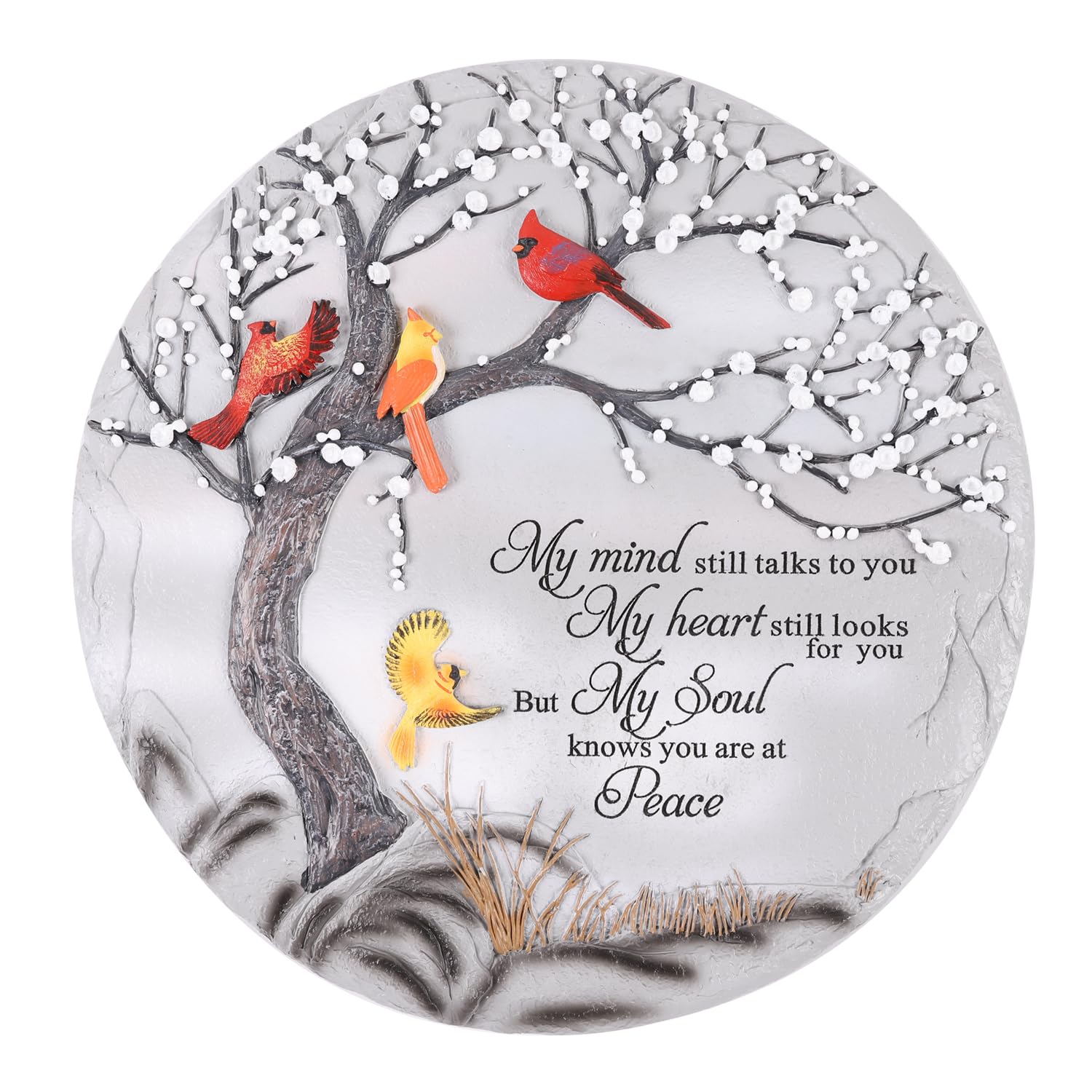 Youdear Memorials Cardinal garden stone with engraved message, memorial gift in memory of loved ones, decorative outdoor remembrance.