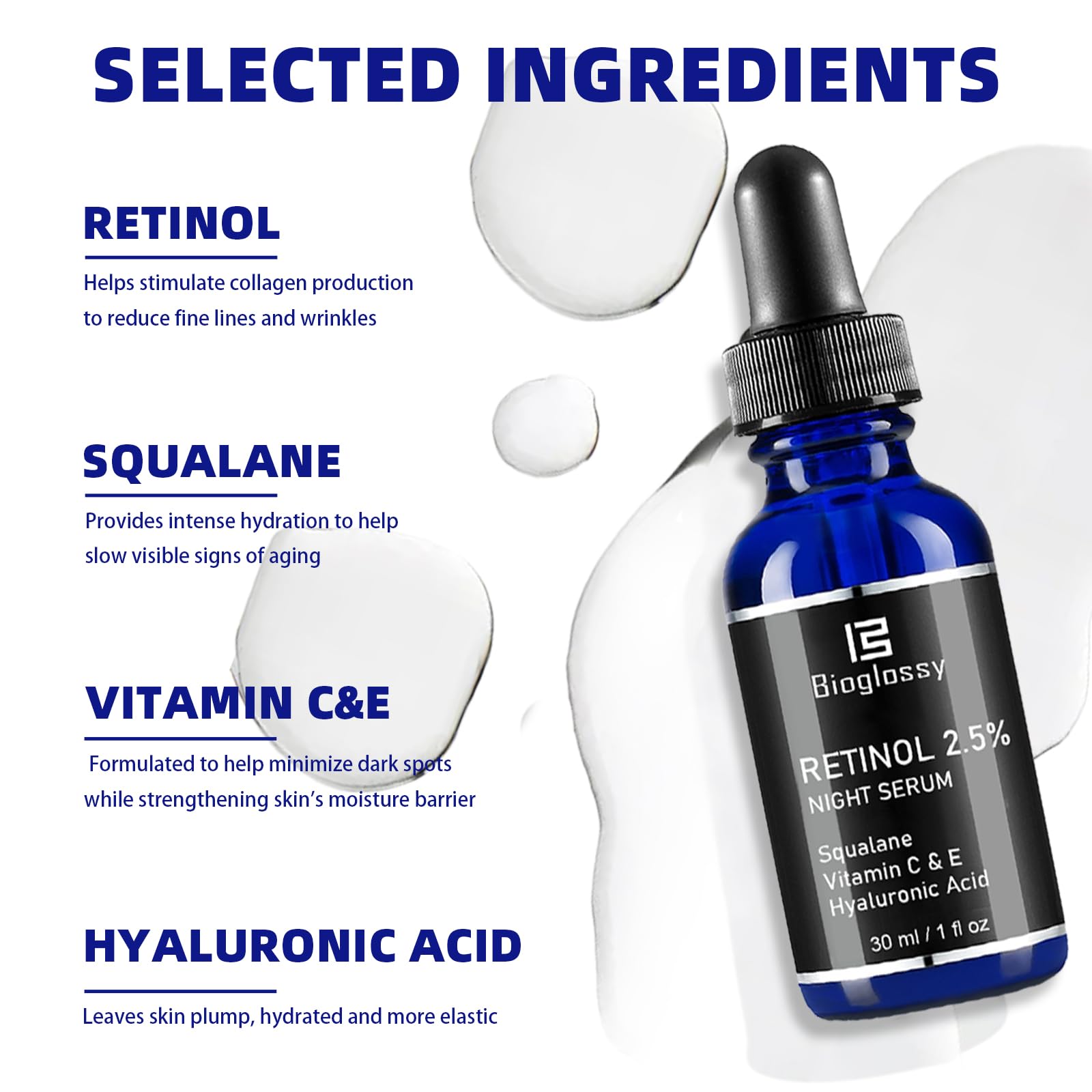 Retinol Serum for Face 2 5 Retinol Intense Night Serum with - Bioglossy Official Imagery - 3