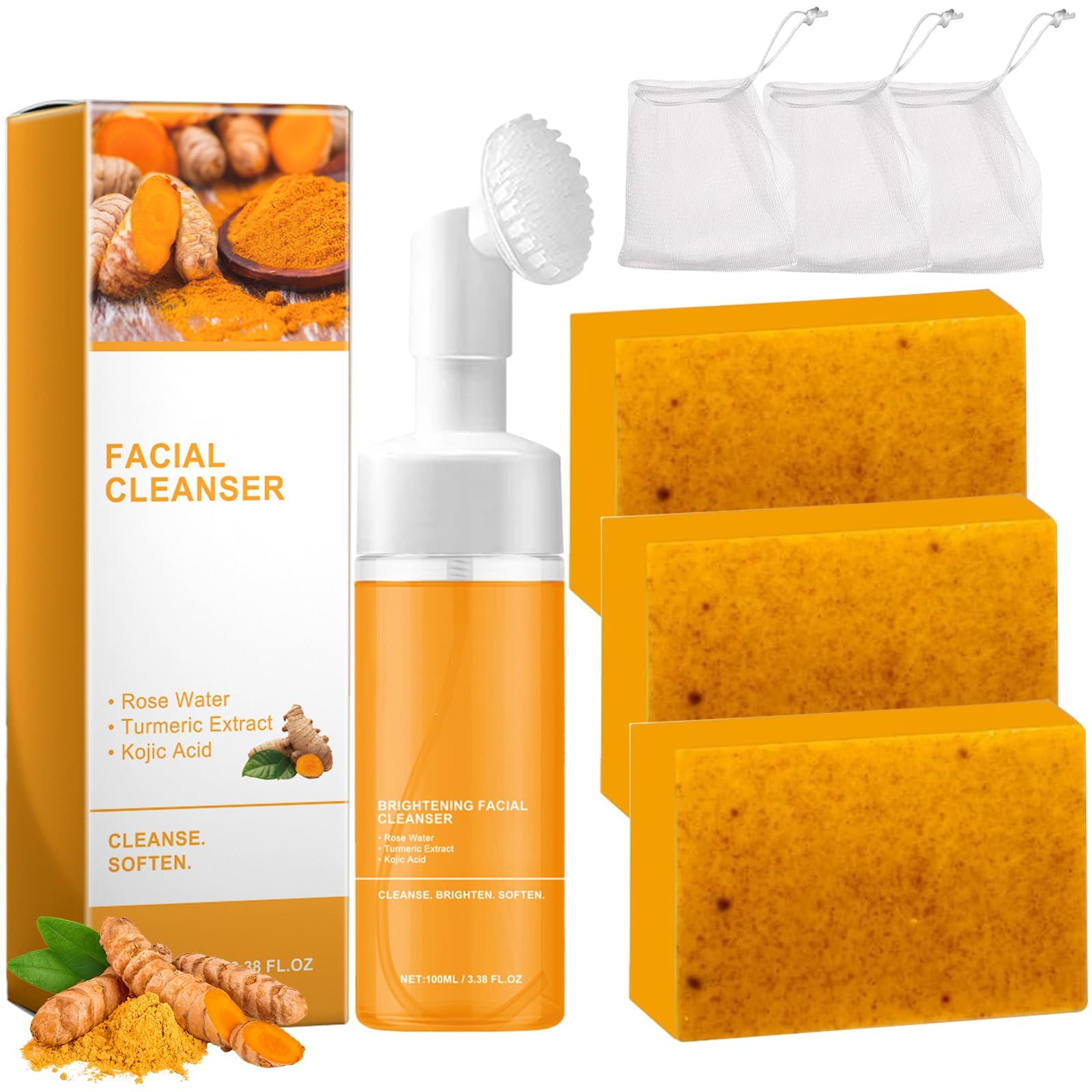 TPTAL Turmeric Wash and Care Two Piece Set, Tuemeric Facial - Product Imagery