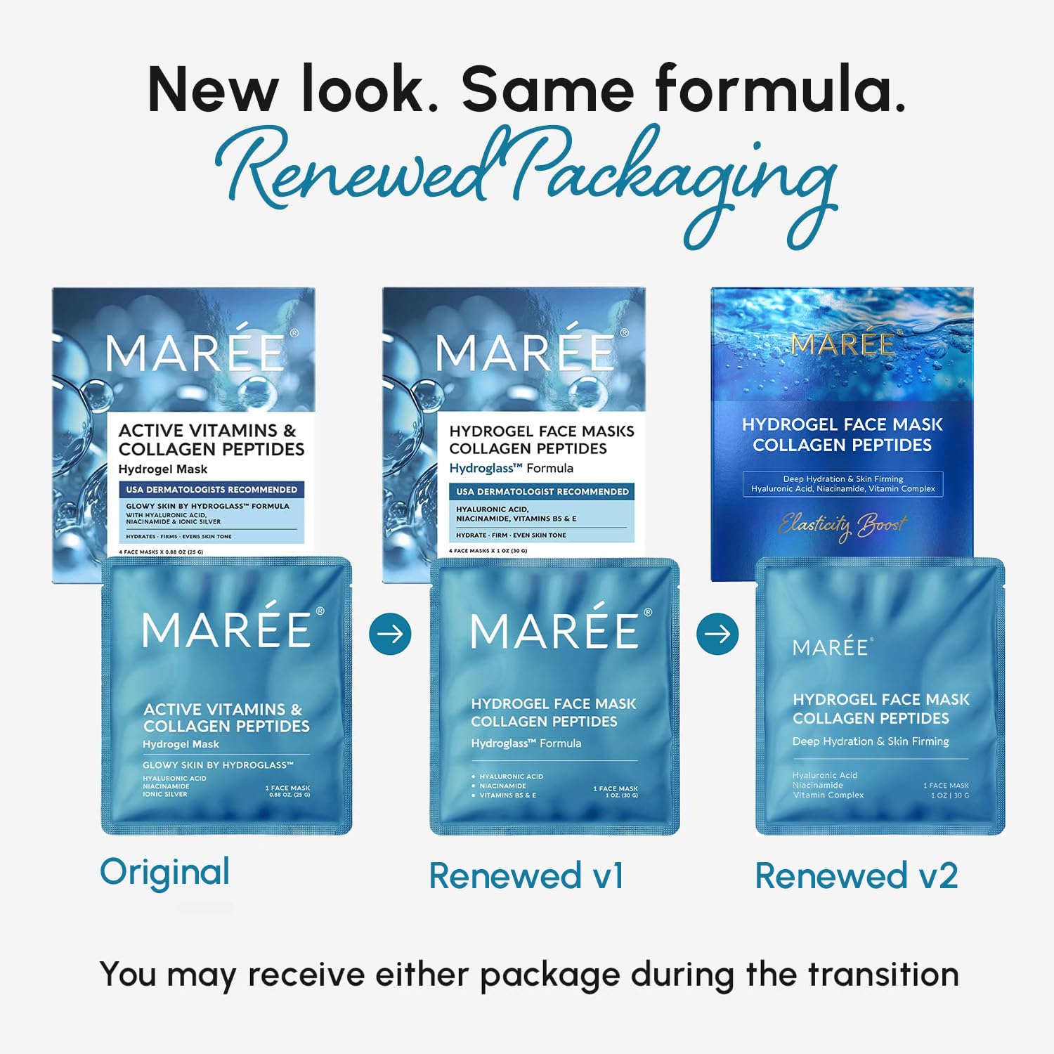 MAREE Hydrogel Collagen Facial Mask with Hyaluronic Acid — - MAREE