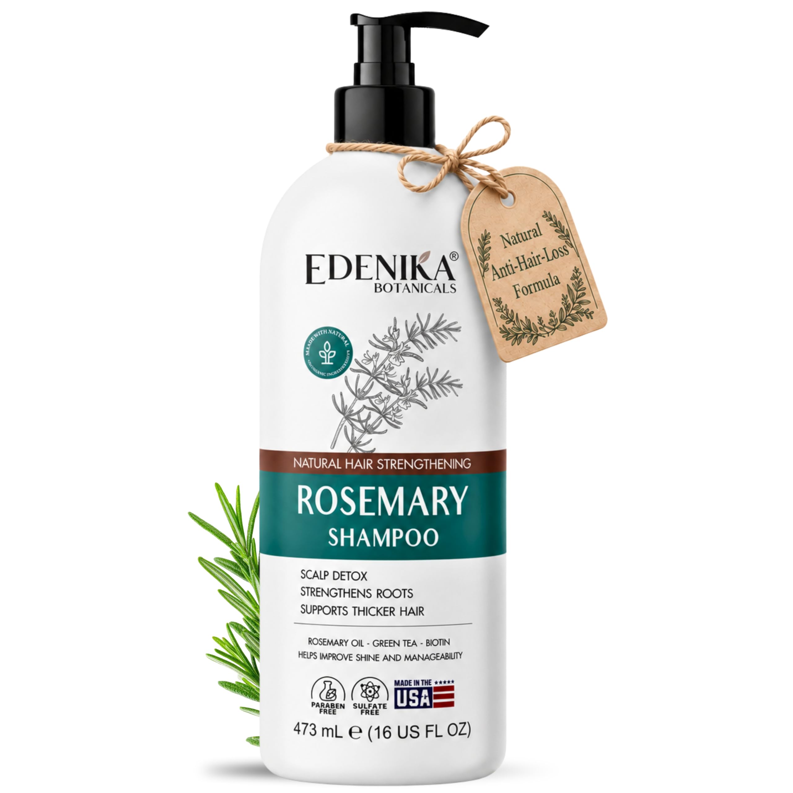 EDENIKA BOTANICALS Rosemary Biotin Shampoo and Conditioner Set for Hair Strengthening - EDENIKA BOTANICALS Official Product View 9