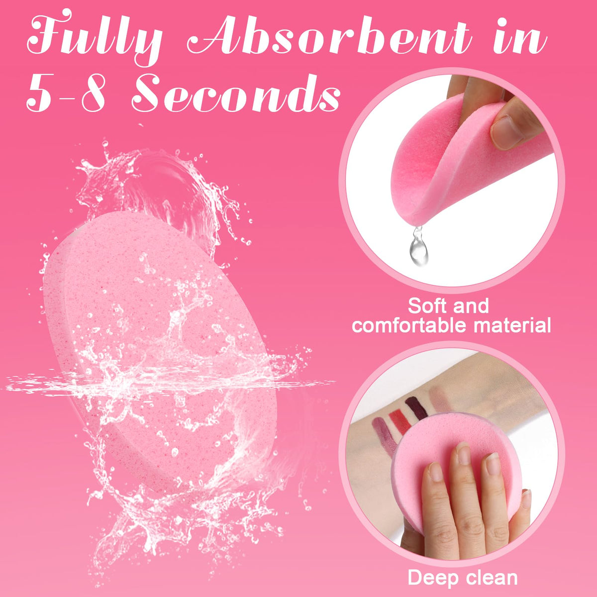 Luxiv 120 Pcs Pink Compressed Facial Sponges Cleansing - Luxiv Official Imagery - 5