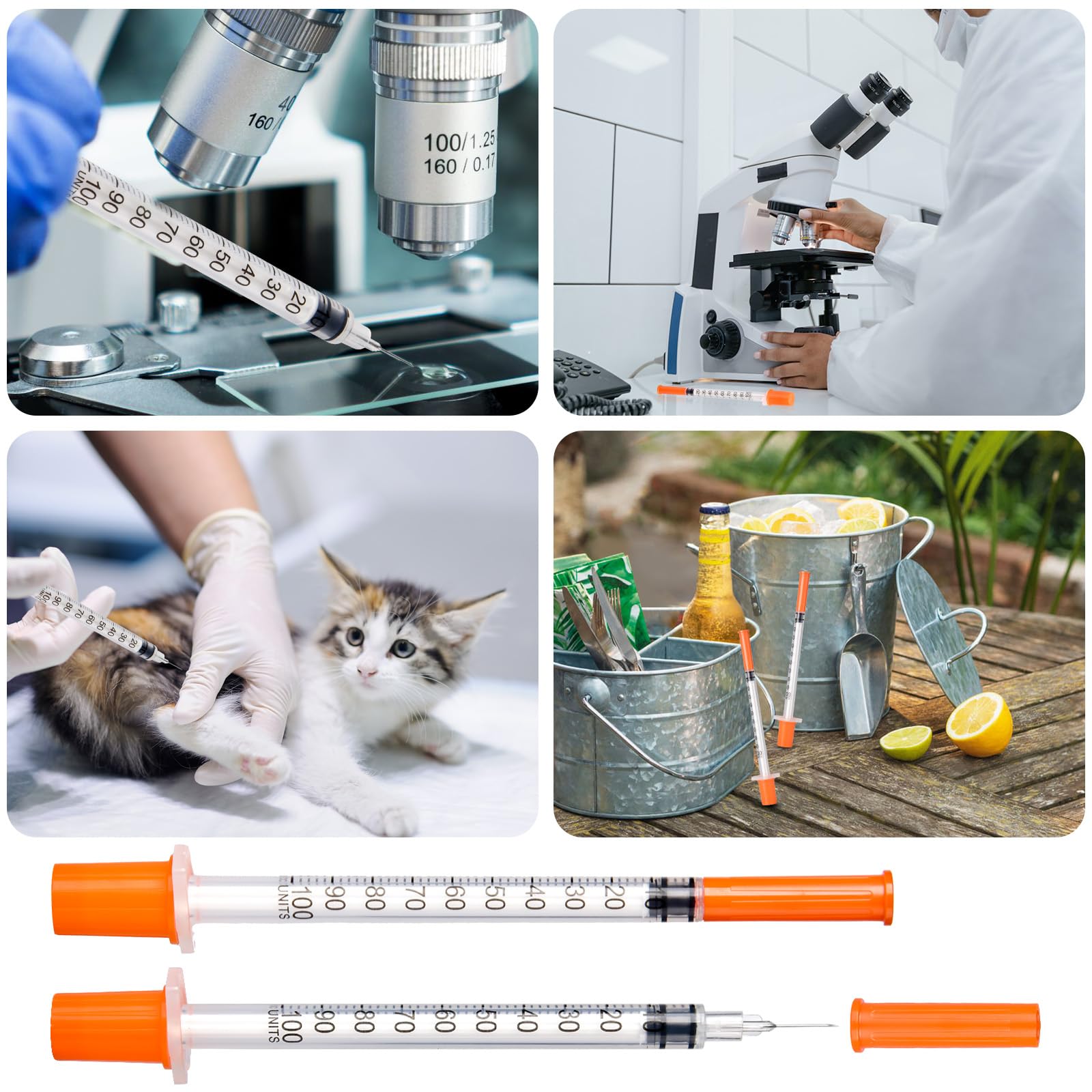 JIUPULL U-100 Syringes, 31G 5/16"   1ml/cc Disposable Syringe, 30 - JIUPULL Official Product View 7