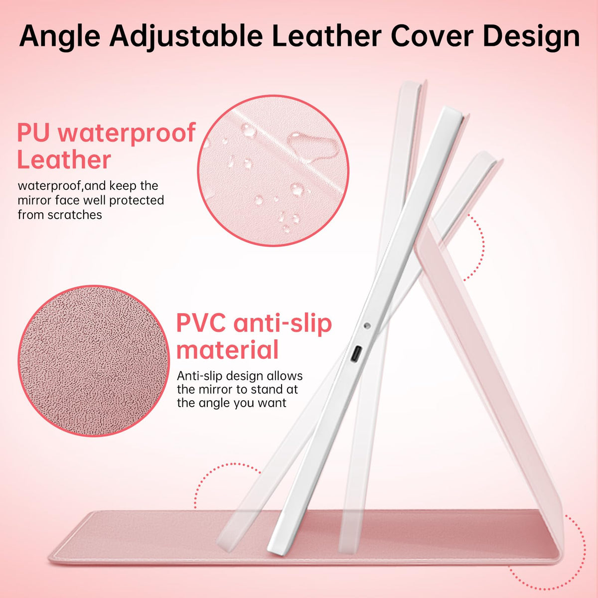 FUNTOUCH 2500mAh Large Rechargeable Travel Makeup Mirror - FUNTOUCH Official Imagery - 7