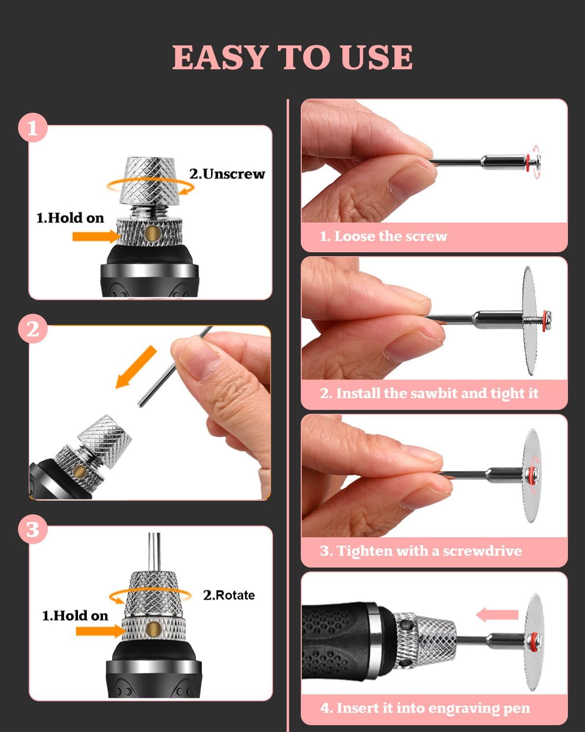 vueowcue Cordless Engraving Pen with LCD Display Anti Slip - vueowcue Official Imagery - 7