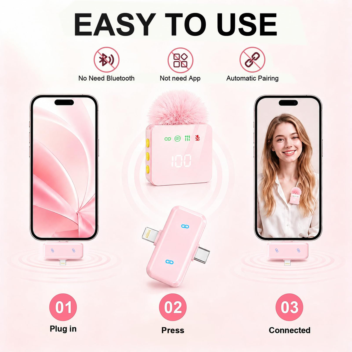 2 Mini Wireless Lavalier Microphones for iPhone Android - SHUMAVA Official Imagery - 4