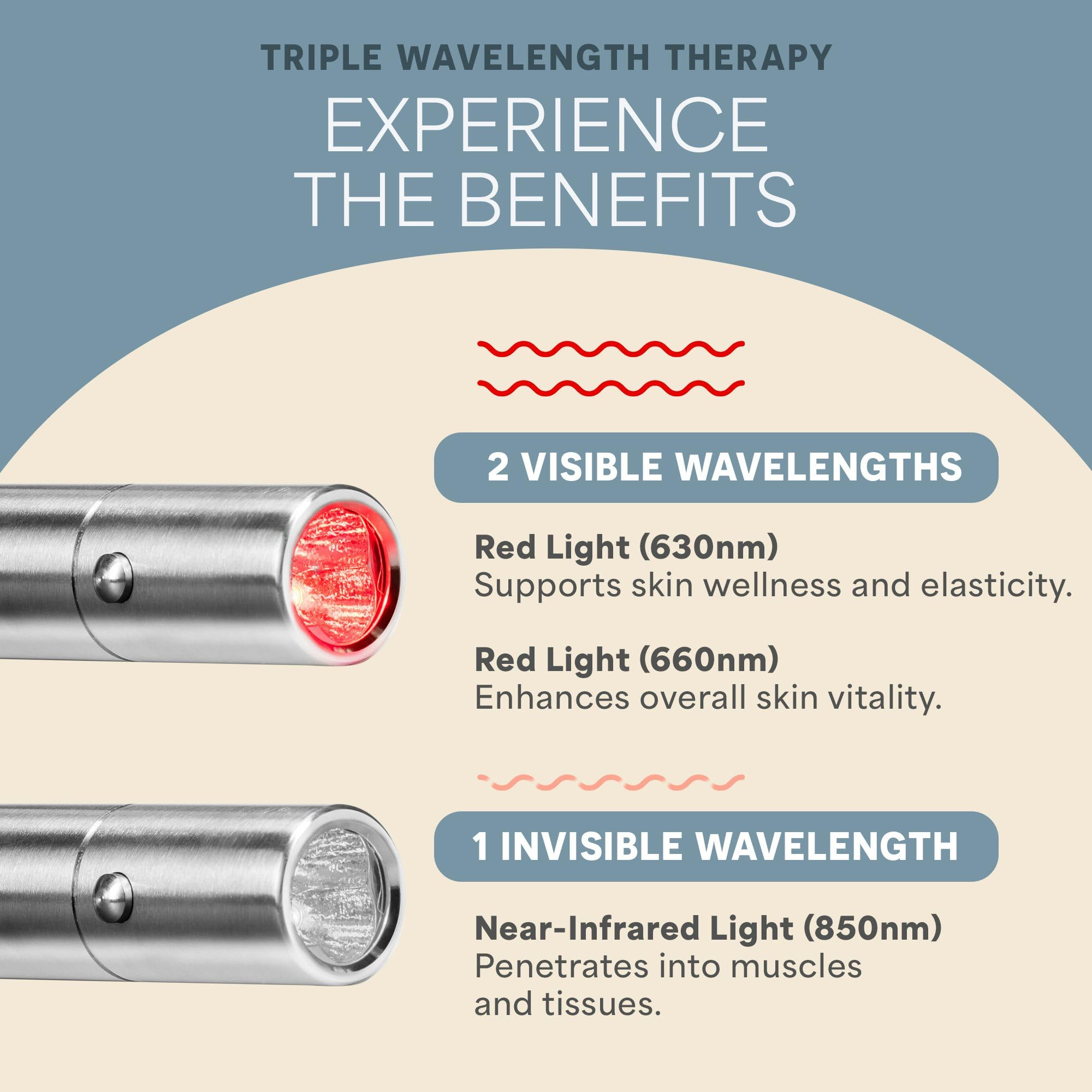 LifePro Lumicure red light therapy wand handheld massager with a sleek red design and ergonomic handle for targeted light therapy.