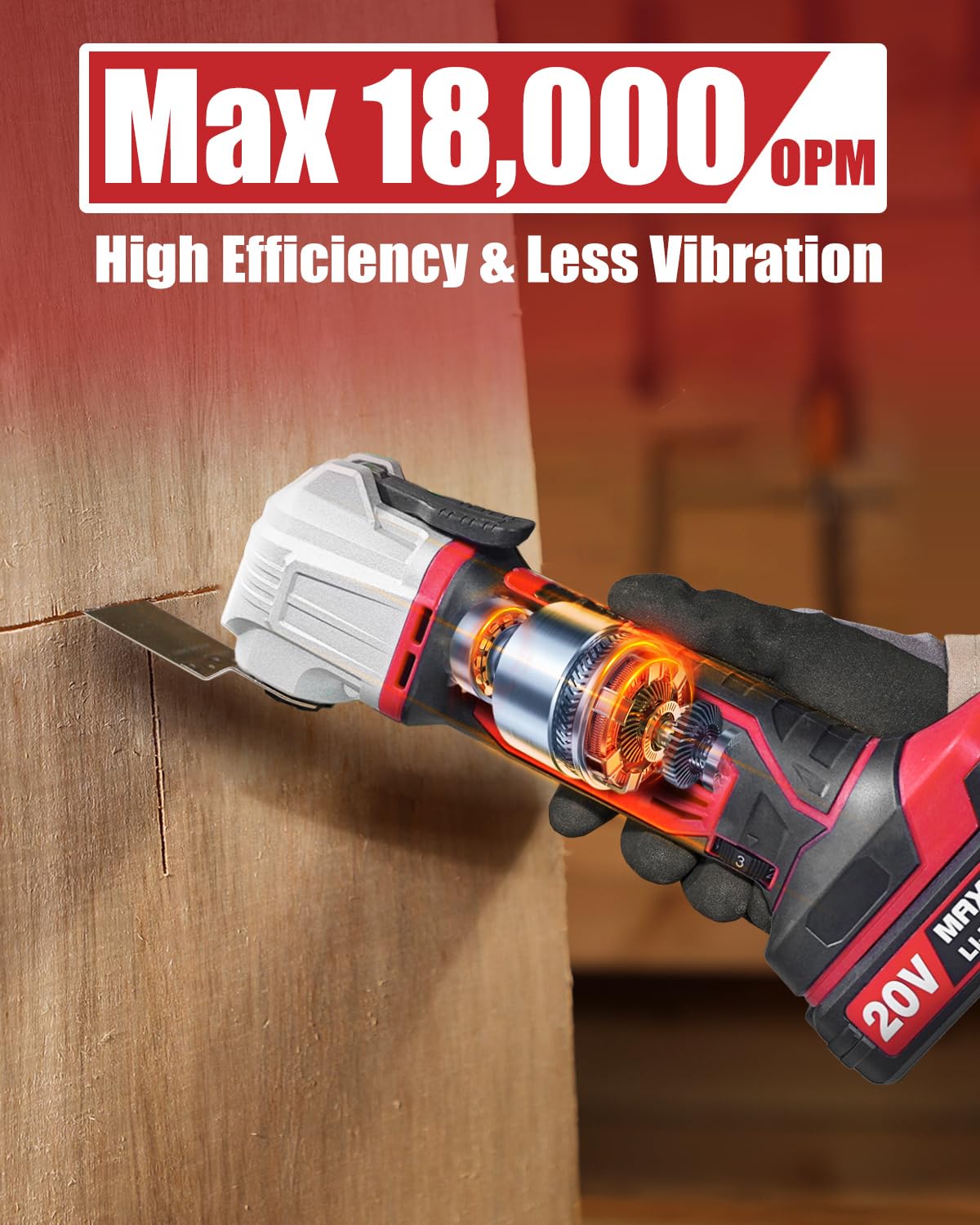 AVID POWER Cordless Oscillating Tool 20V Battery Powered - AVID POWER Official Imagery - 4