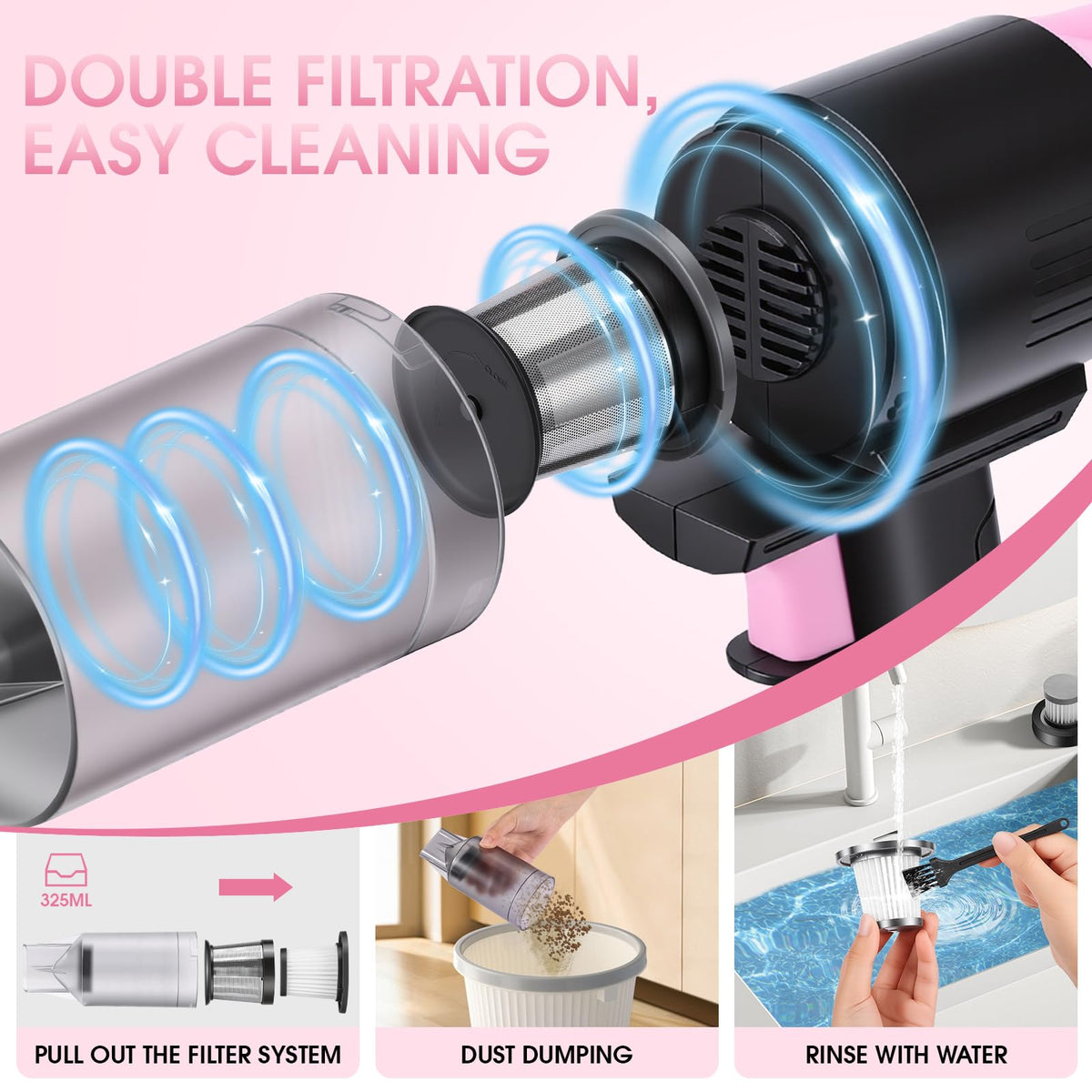 25pcs Car Cleaning Kit Pink Interior Detailing Kit with High - vioview Official Imagery - 6