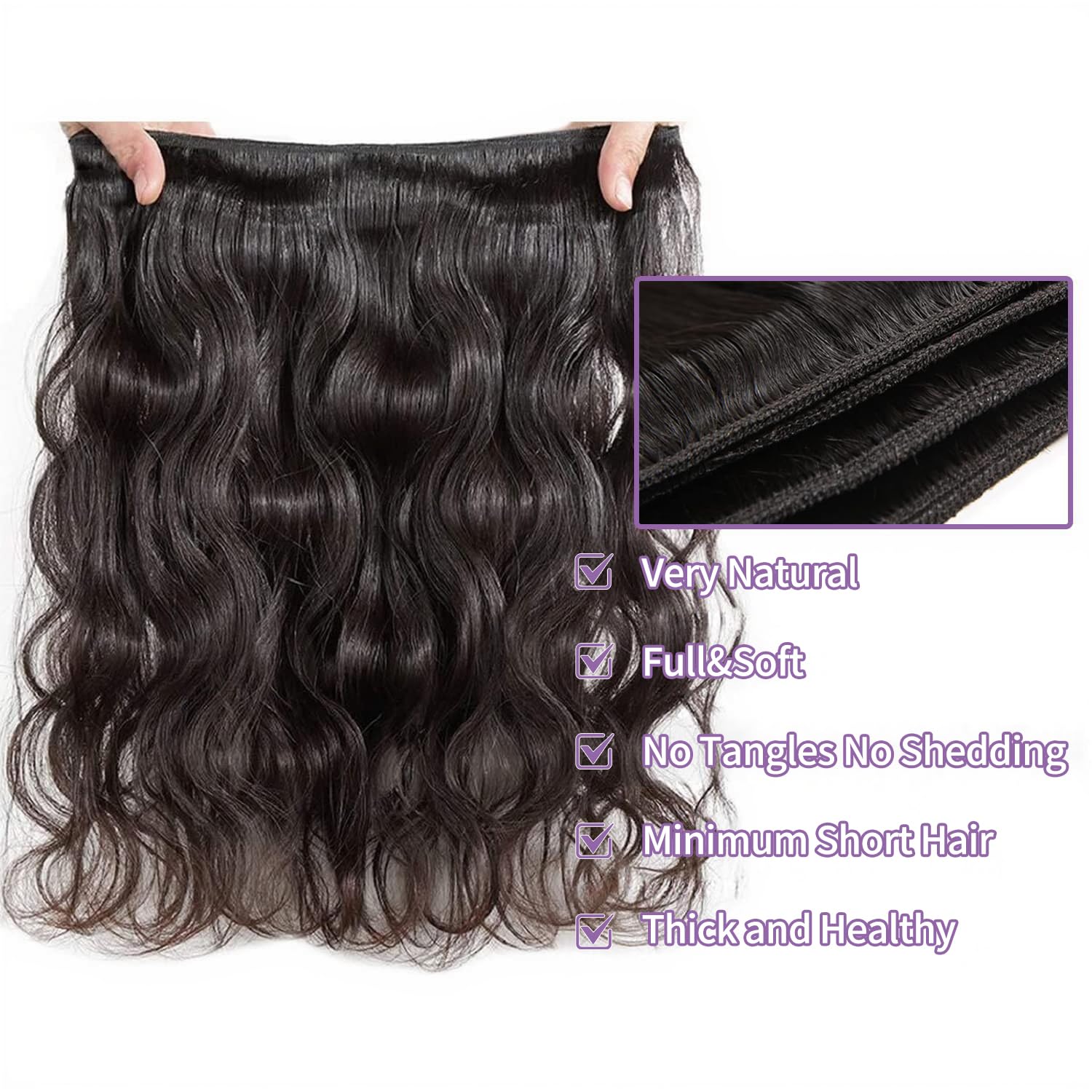 Welheifa 12A Human Hair Bundles 18 2022 24 Inch Body WaveBundles - Welheifa Official Product View 6