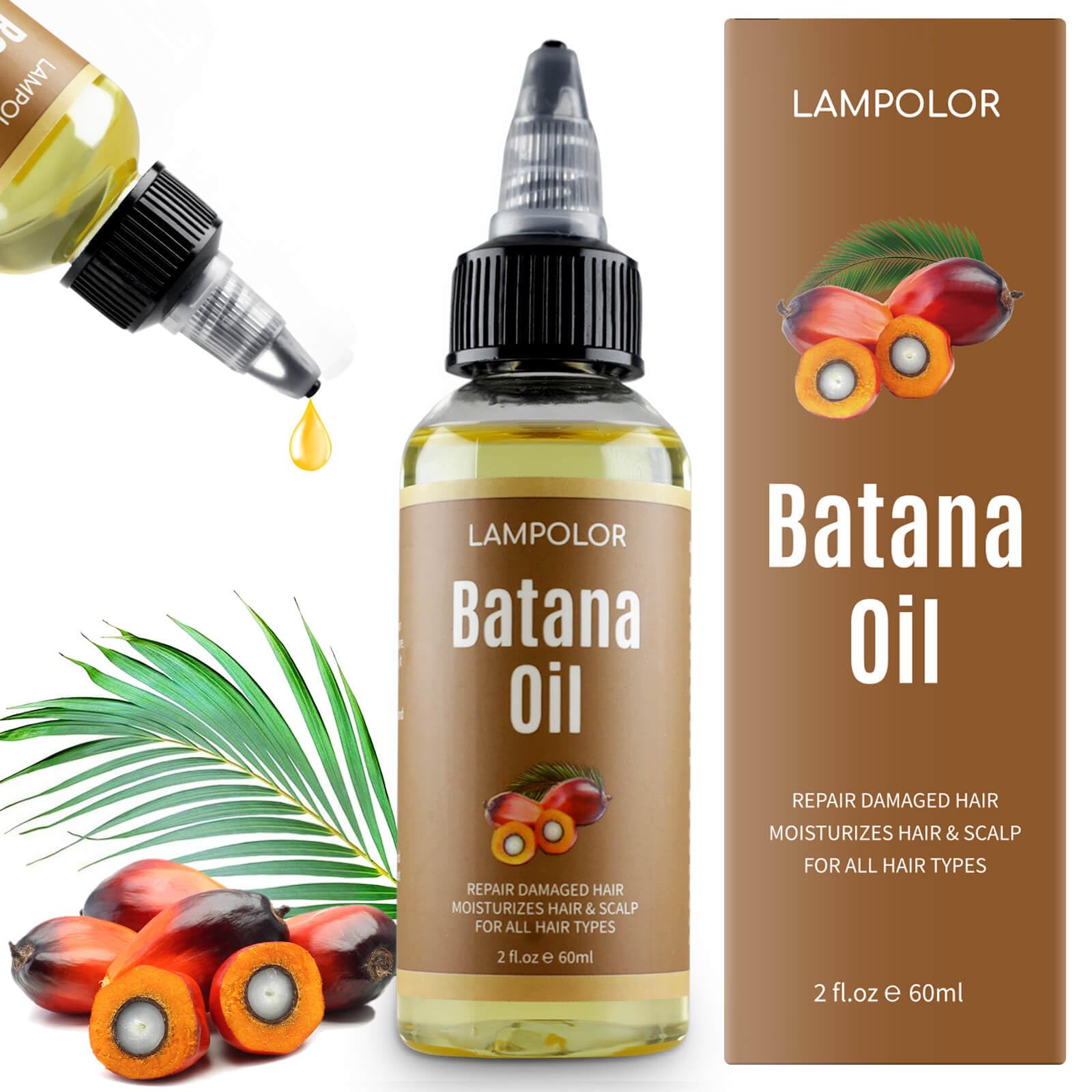 Lampolar RAW Batana Oil for Hair Growth, Dr Sebi Organic Unrefined Batana Oil - Lampolar Official Product View 2
