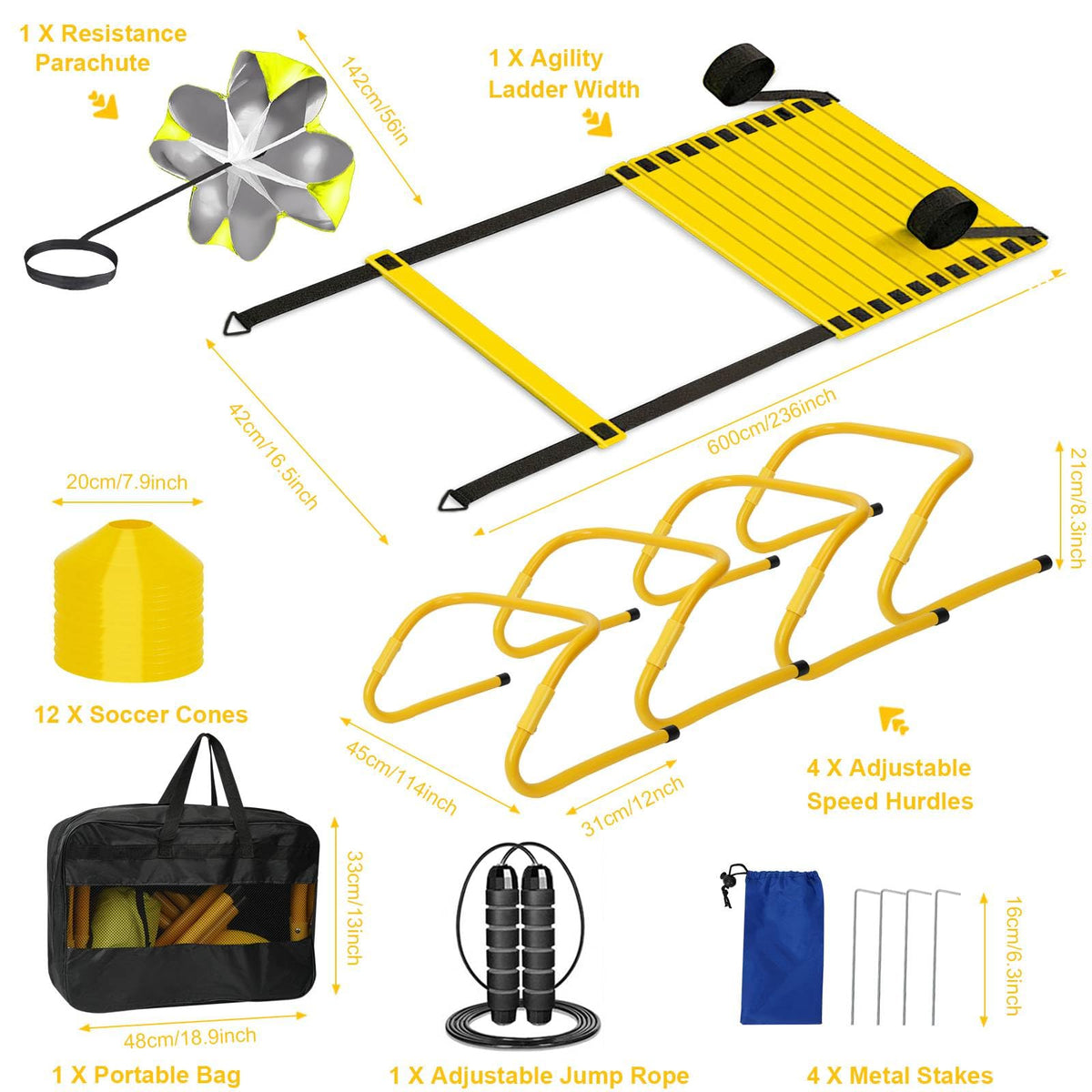 Agility Ladder Soccer Training Equipment Set 4 Agility - YGORTECH Official Imagery - 3