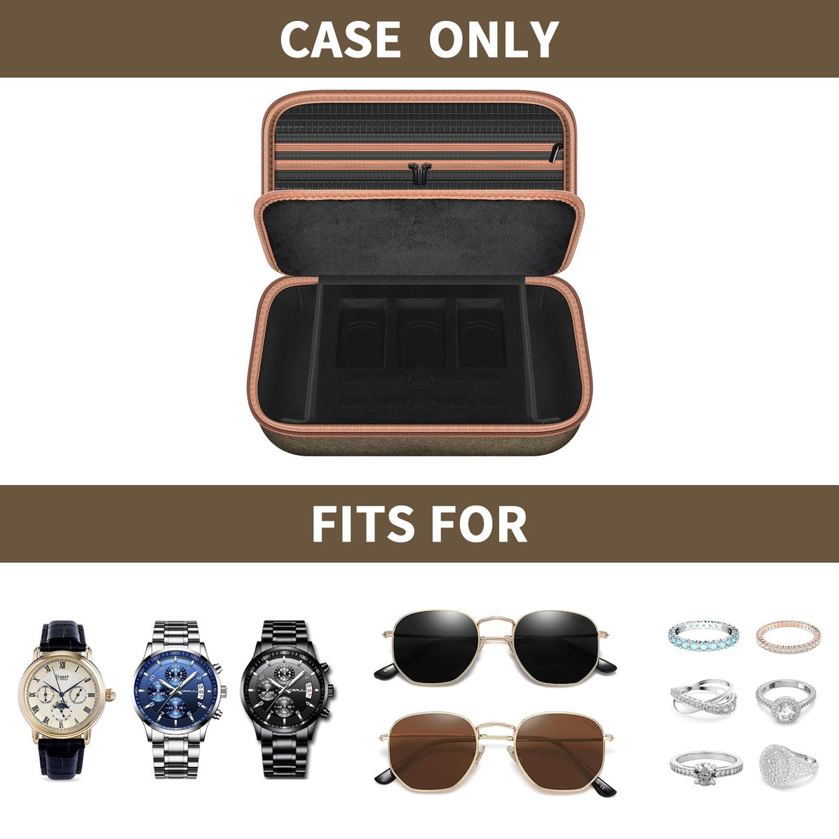 casmilee Watch Travel Case and Jewelry Organizer 3 Watch - casmilee Official Imagery - 5