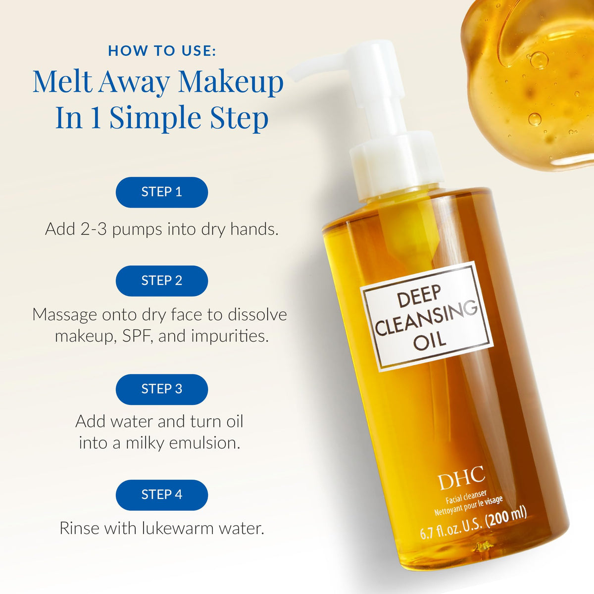DHC Deep Cleansing Oil Makeup Remover Gentle Oil Cleanser 6 - DHC Official Imagery - 7