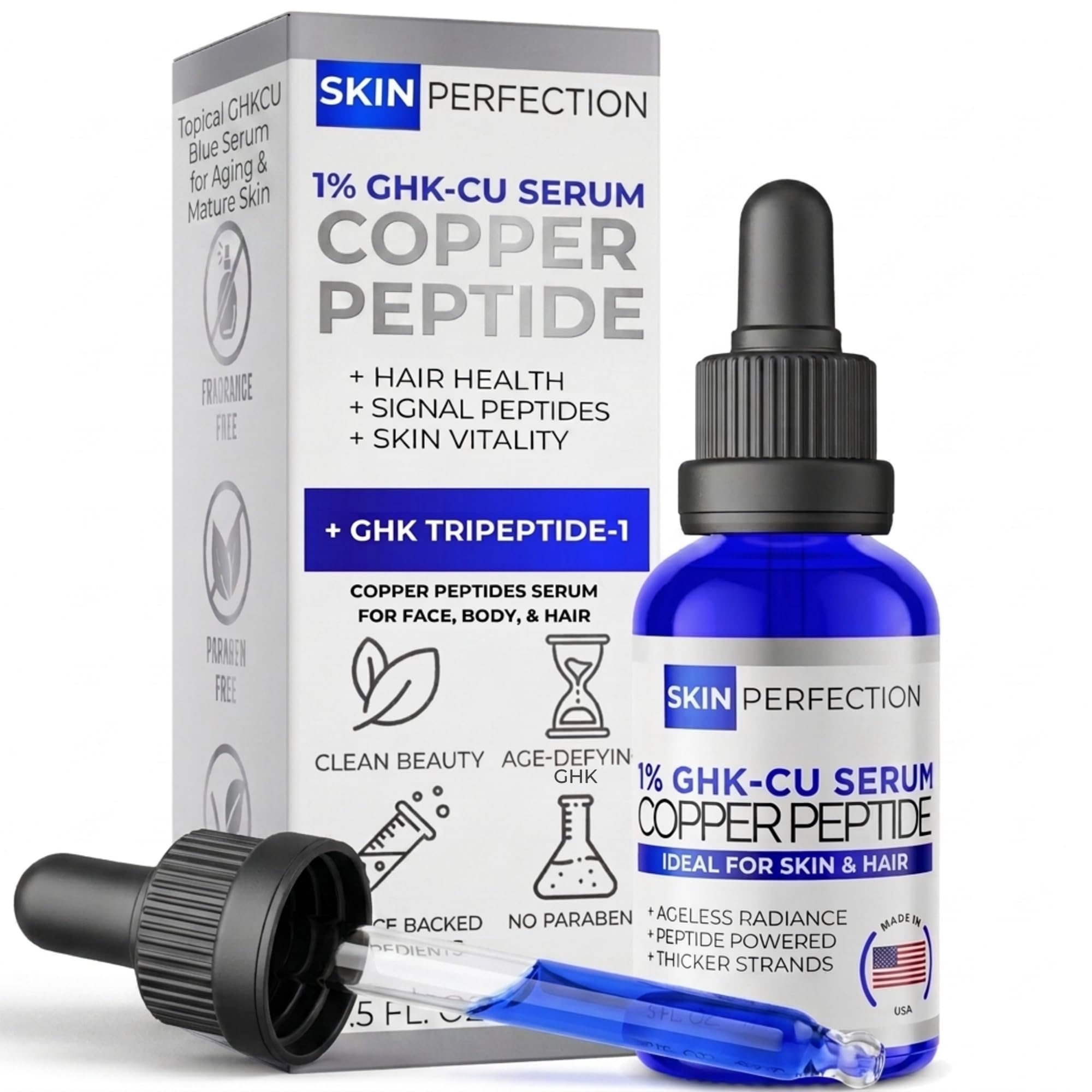 Skin Perfection 1% GHK - Cu Copper Peptide Serum for Face & Hai - Skin Perfection Official Product View 2