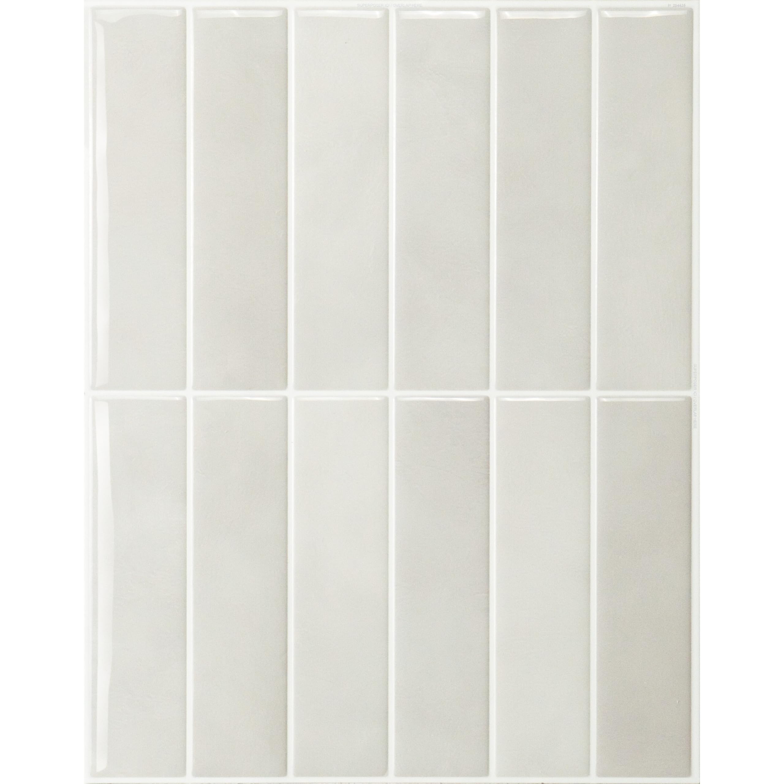 Smart Tiles Peel and Stick backsplash, Stacked White & Grey, 11.4 - Smart Tiles Official Product View 1