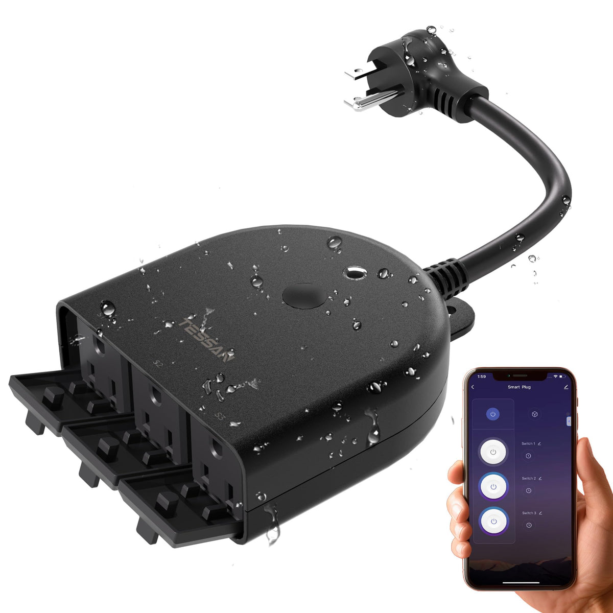 TESSAN Outdoor Smart Plug Waterproof 2 4GHz WiFi Only - TESSAN Official Imagery - 2