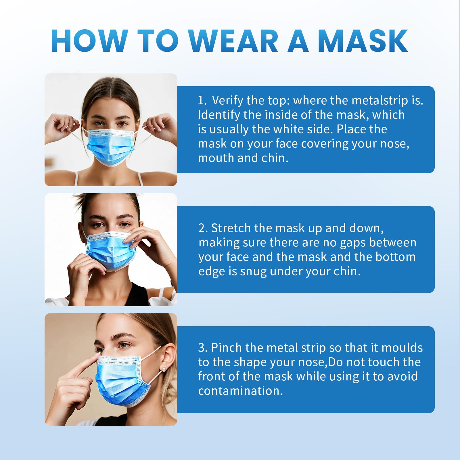 Borje Blue Disposable Face Mask 100 Pcs Blue Face Masks 3 Ply Pro - Borje Official Product View 7