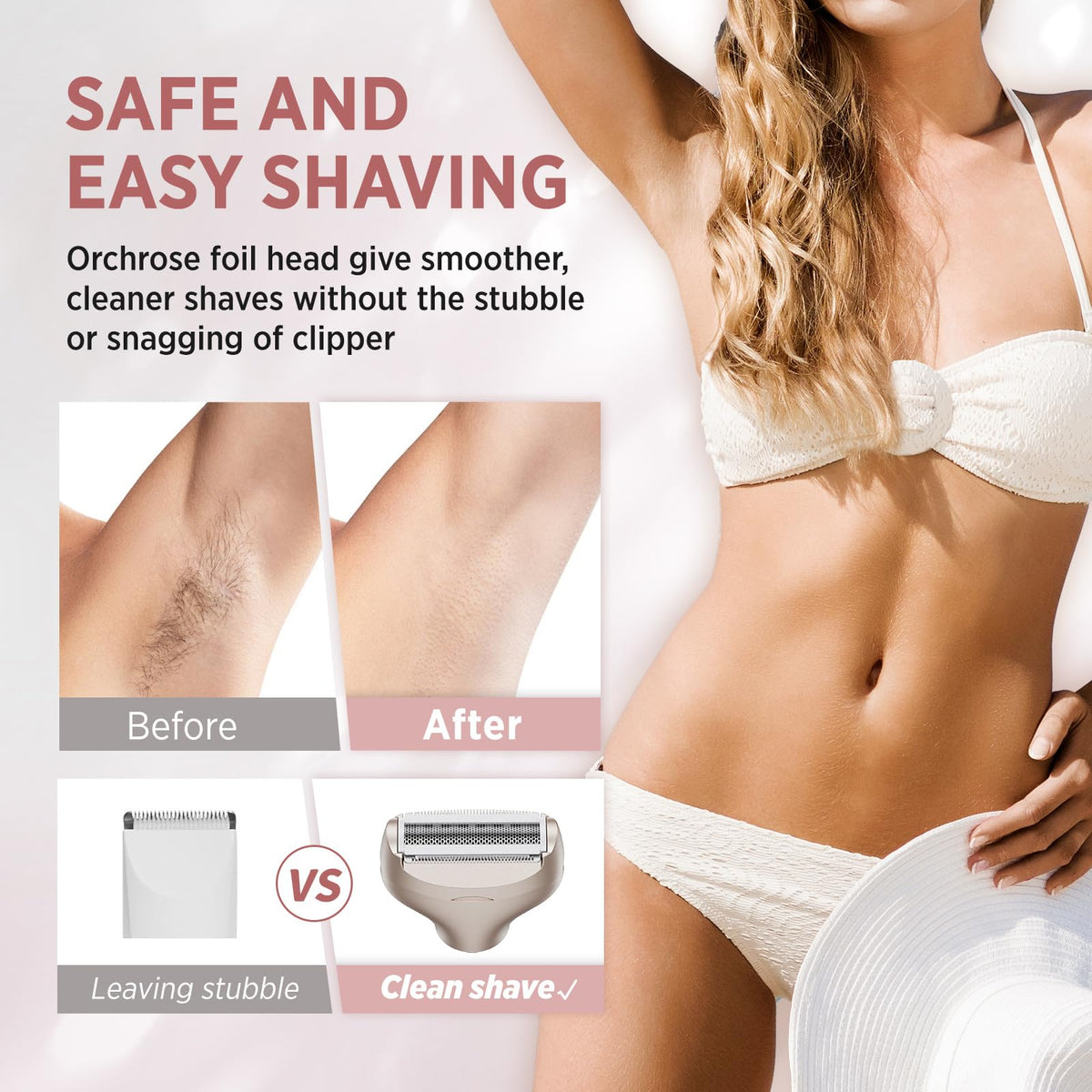 Women s Electric Razor Cordless Painless Shaver for Face - Orchrose Official Imagery - 4