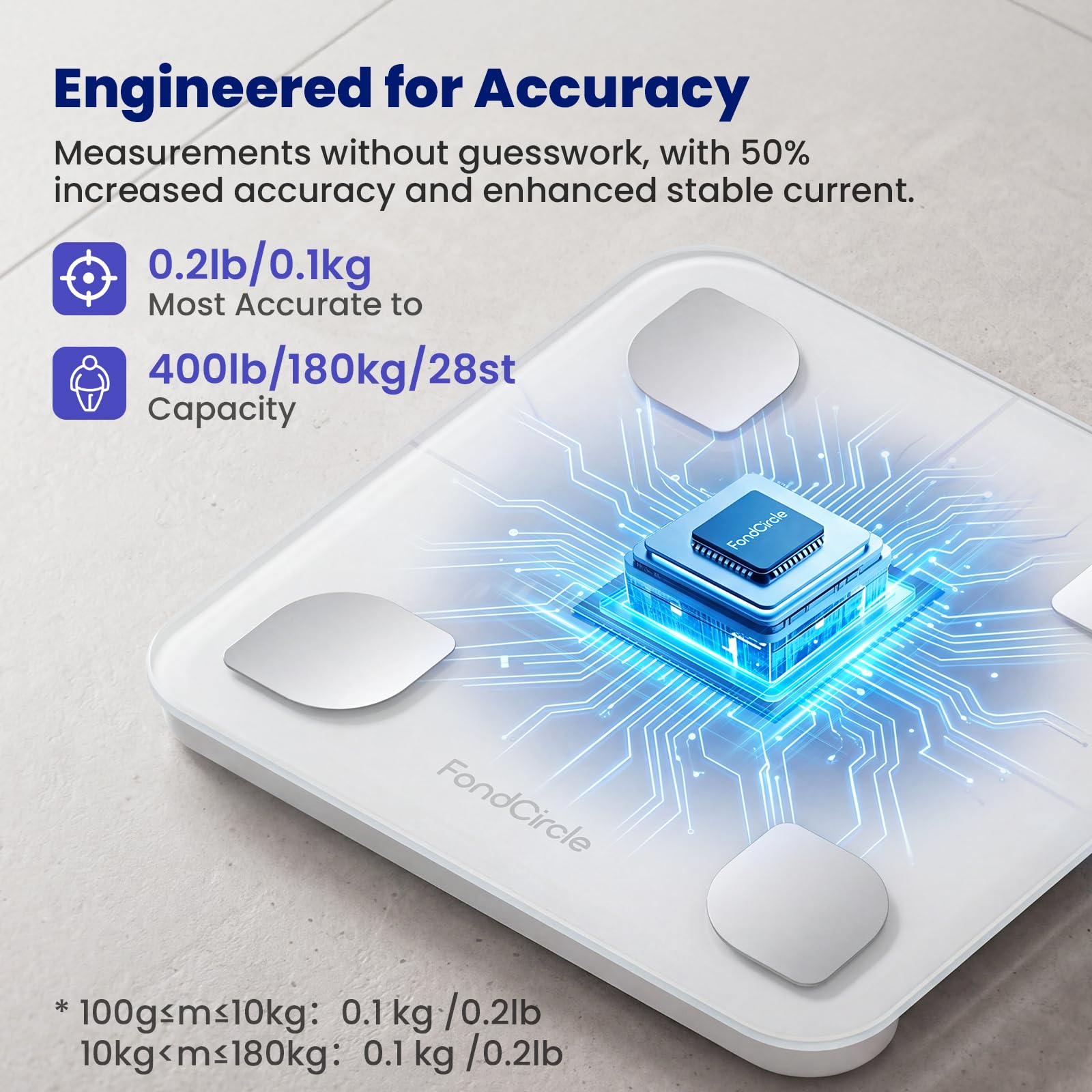 FondCircle Smart Scale for Body Weight for Home Use - FondCircle Official Product View 4