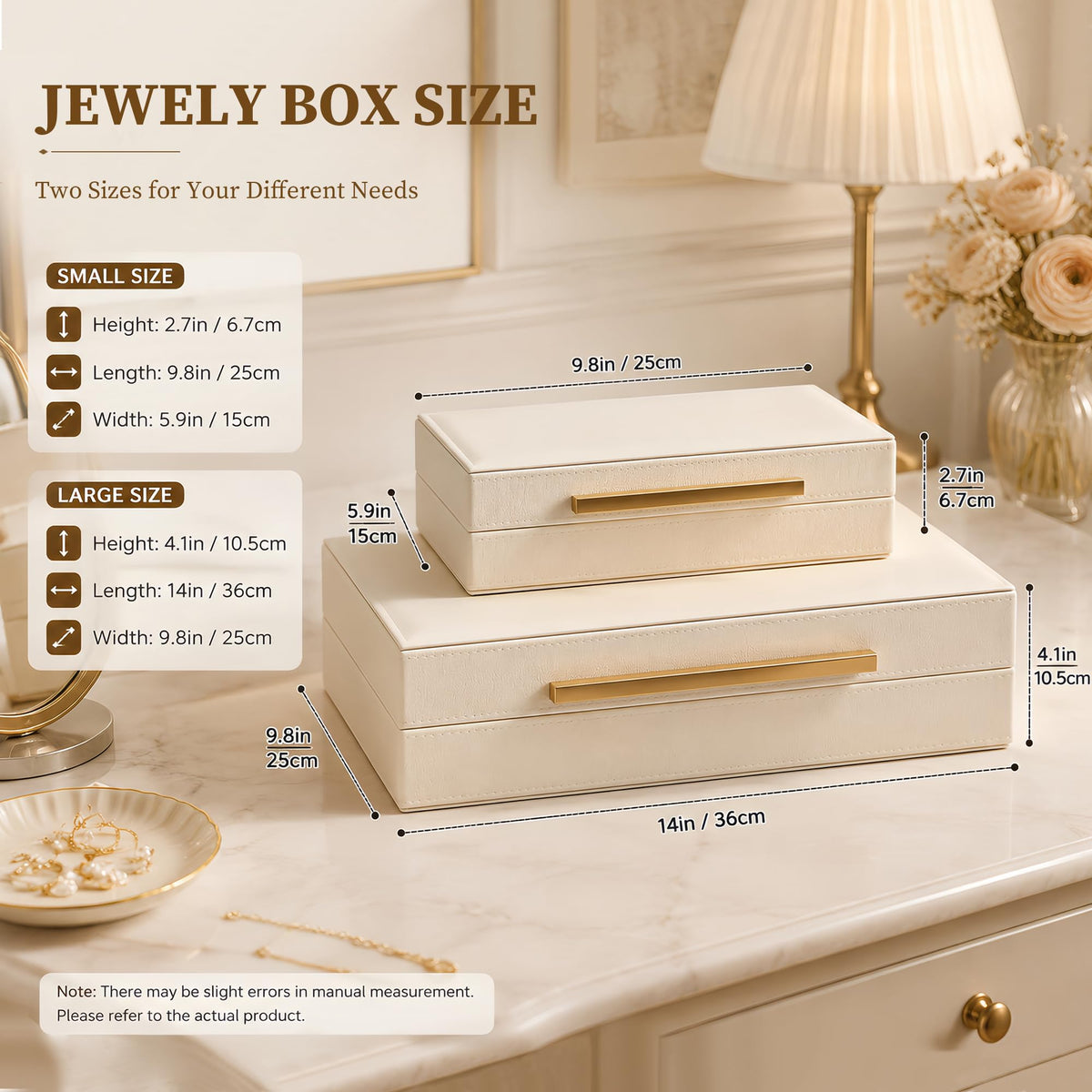 Set of 2 Shagreen Decorative Box Modern Faux Leather Beige - OIHYA Official Imagery - 4