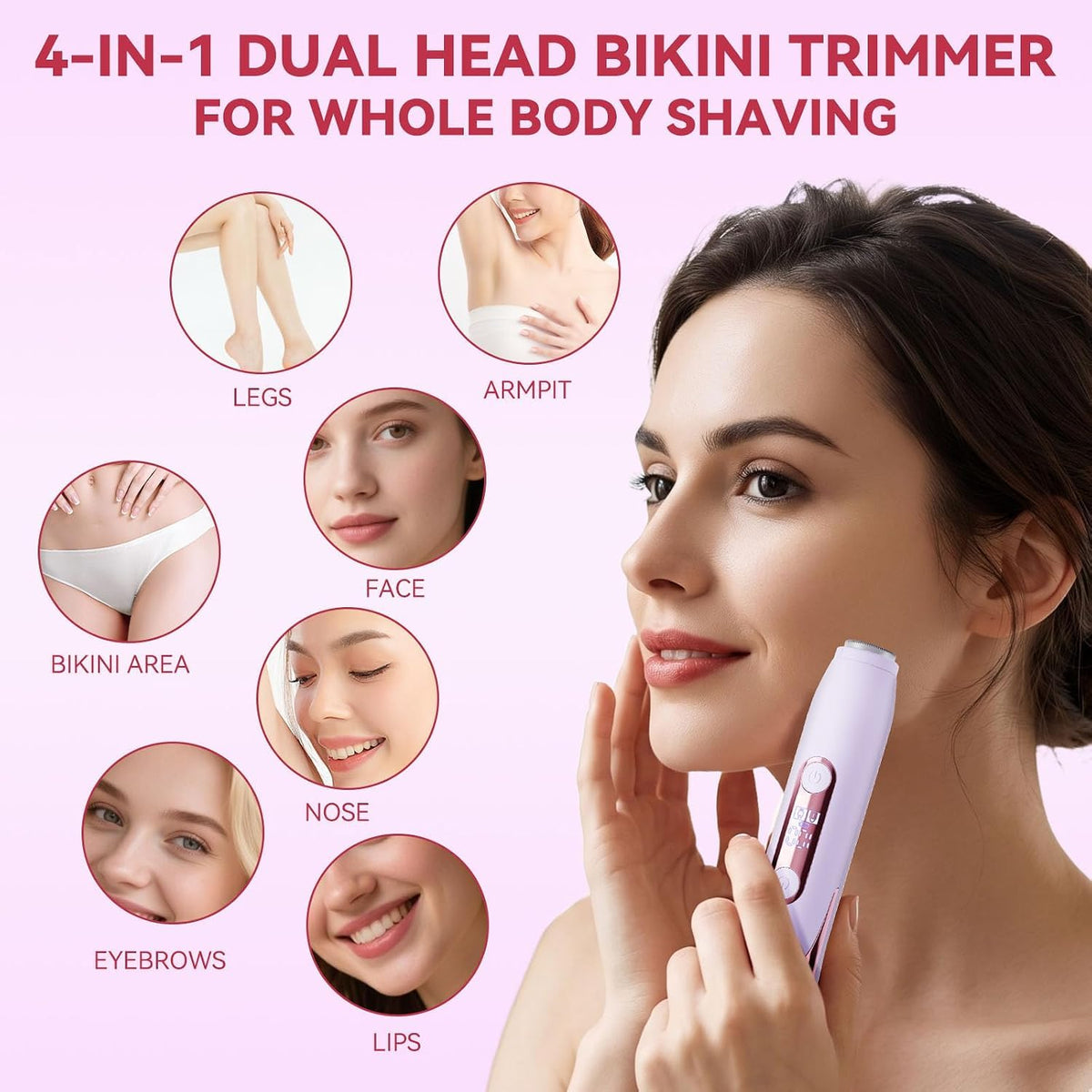 Hatteker Bikini Trimmer for Women 4 in 1 Dual Head Women s - Hatteker Official Imagery - 3