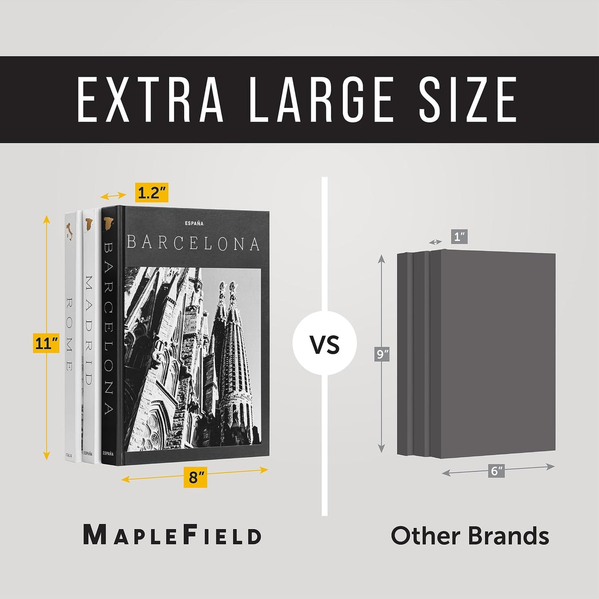 Maplefield Set of 3 XL Decorative Blank Hardcover Books for - Maplefield Official Imagery - 3