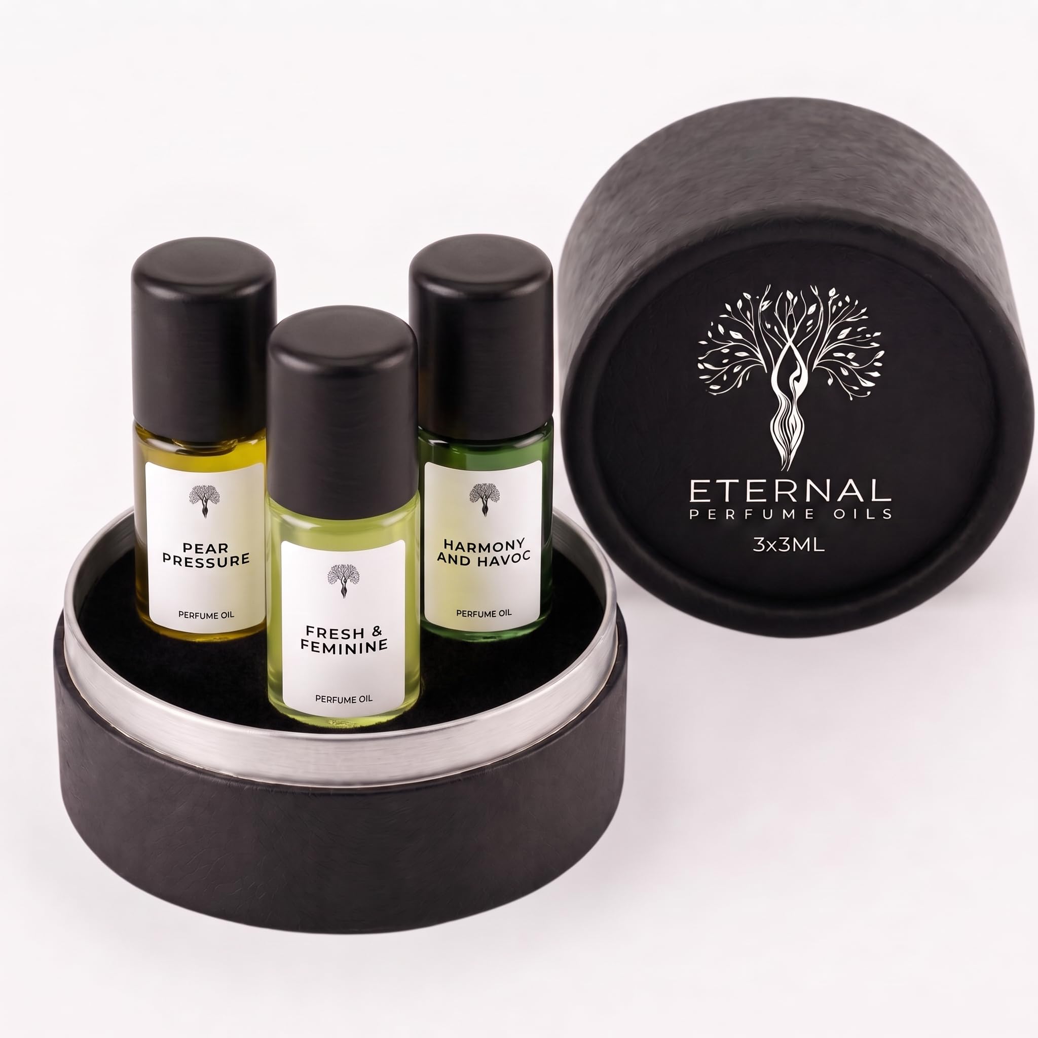 Eternal Women's Discovery Set 3 x 3ml Concentrated Perfume Oil - Product Imagery