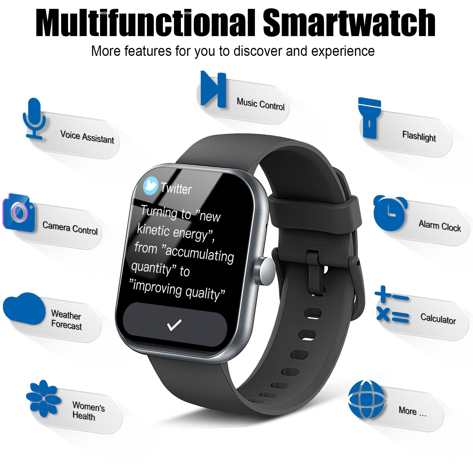 Coucur 2026 Smart Watch for Men Women  , 1.96" HD Fitness Tracker Runn - View 7