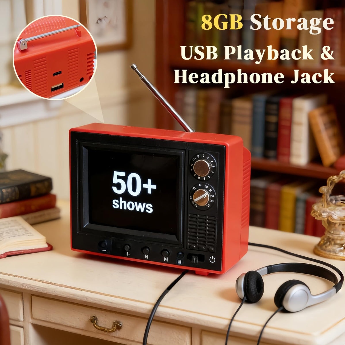 Retro Mini Work TV Toy Tiny Fake Dollhouse TV with 720P - PanniOhye Official Imagery - 8