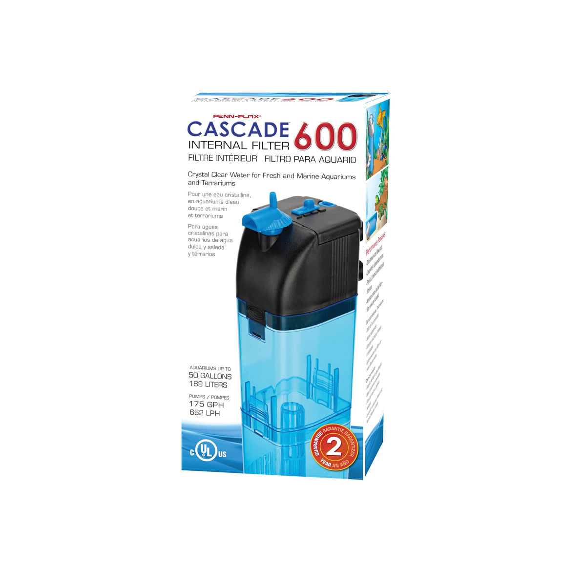 Penn Plax Cascade 600 Fully Submersible Internal Filter - Penn-Plax Official Imagery - 4