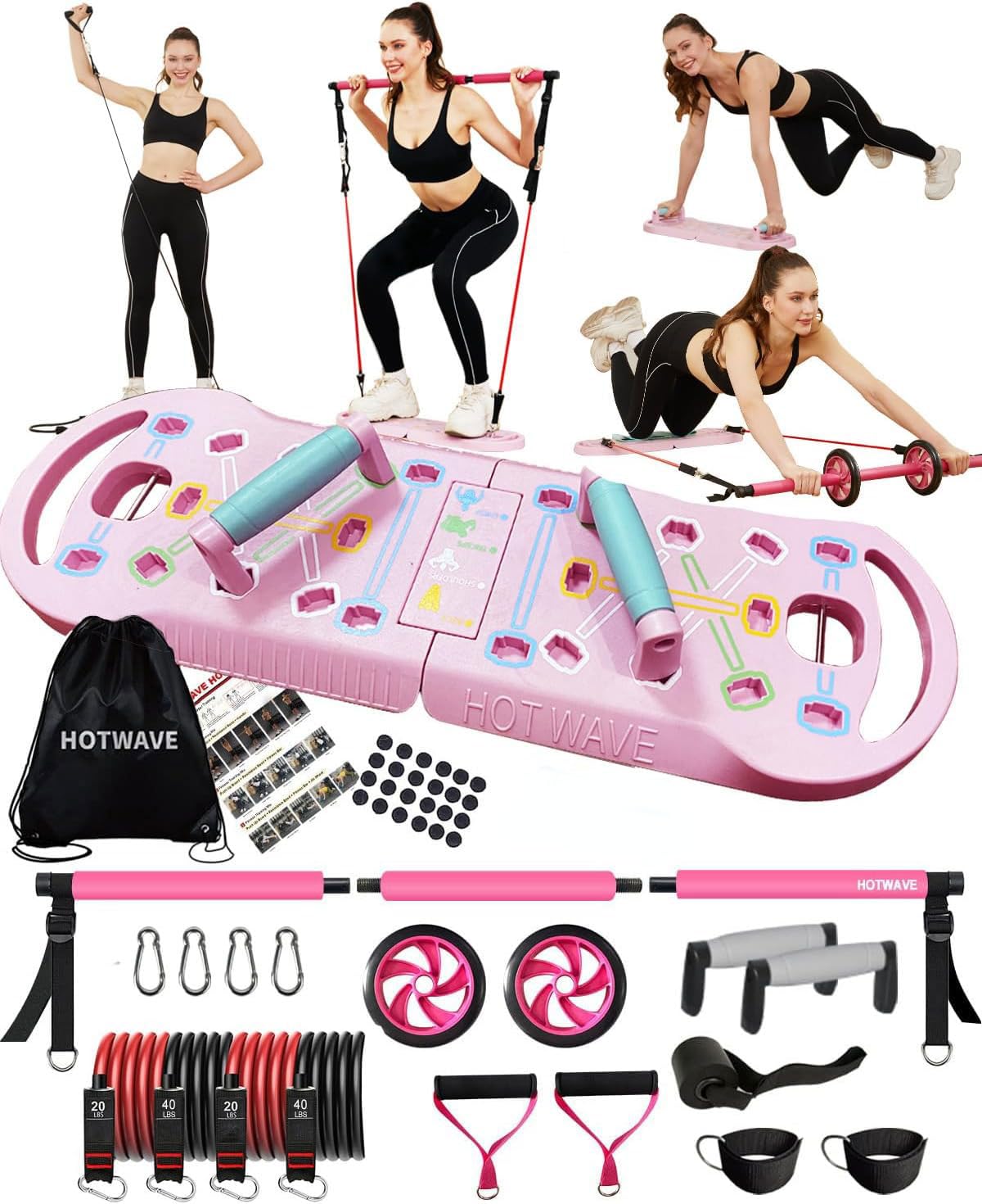 Push Up Board Portable PushUp Board Foldable 20 in 1 Push Up - HOTWAVE Official Imagery - 8