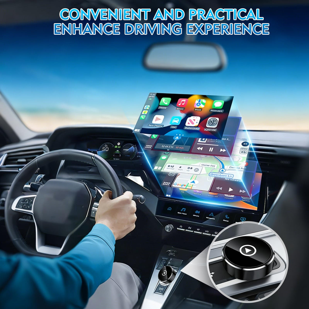 Wireless CarPlay Adapter 2 in 1 Mini CarPlay Android Auto - Zokvic Official Imagery - 8