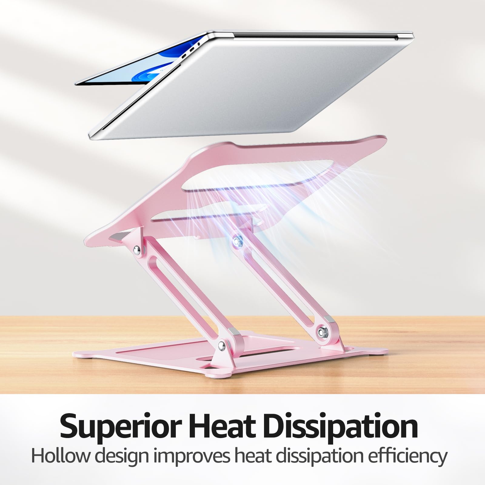 Urmust Adjustable Laptop Stand – Ergonomic Riser, Pink