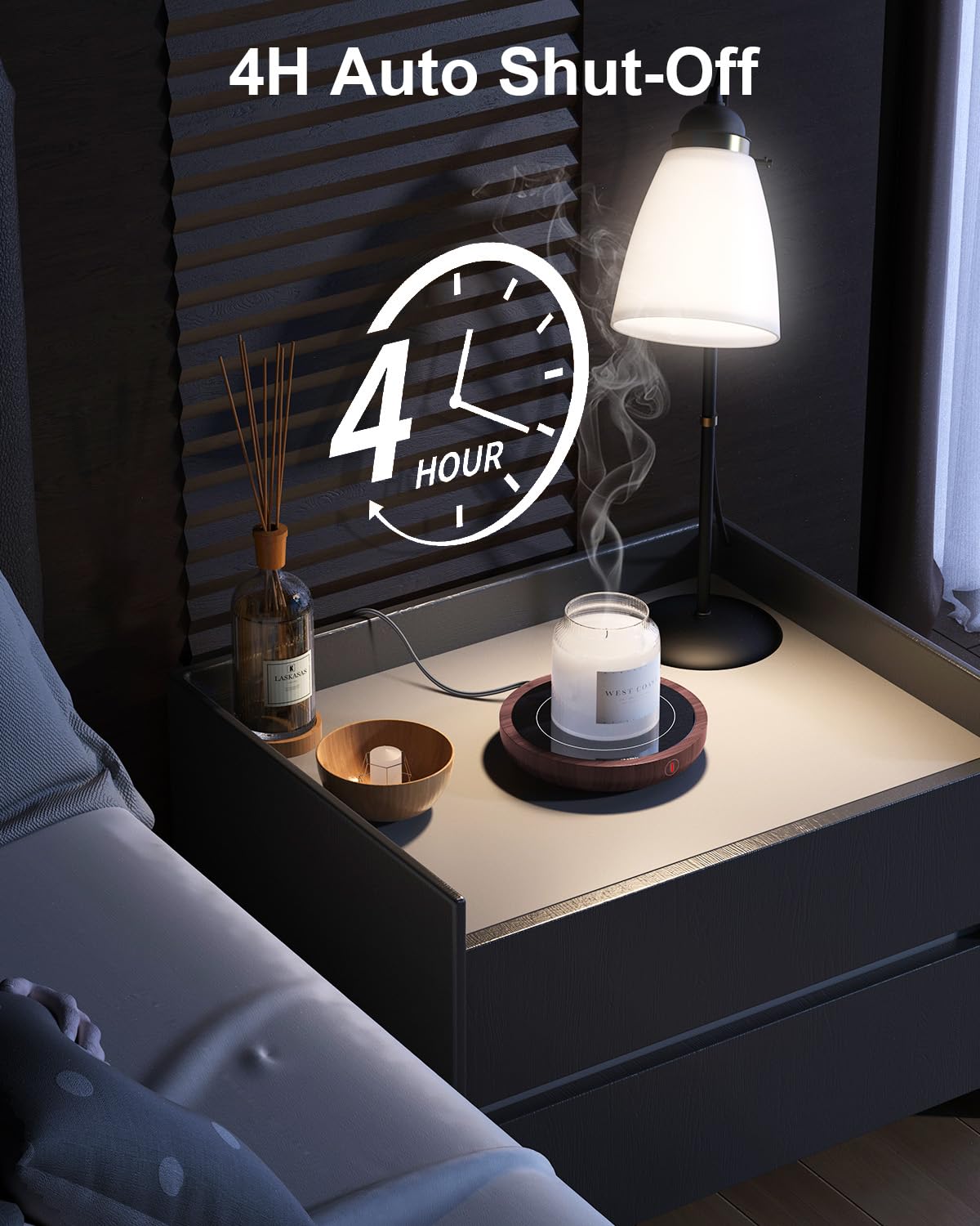 SWEETFULL Coffee Mug Warmer, Electric Cup Warmer for Desk - Wood - SWEETFULL Official Product View 6
