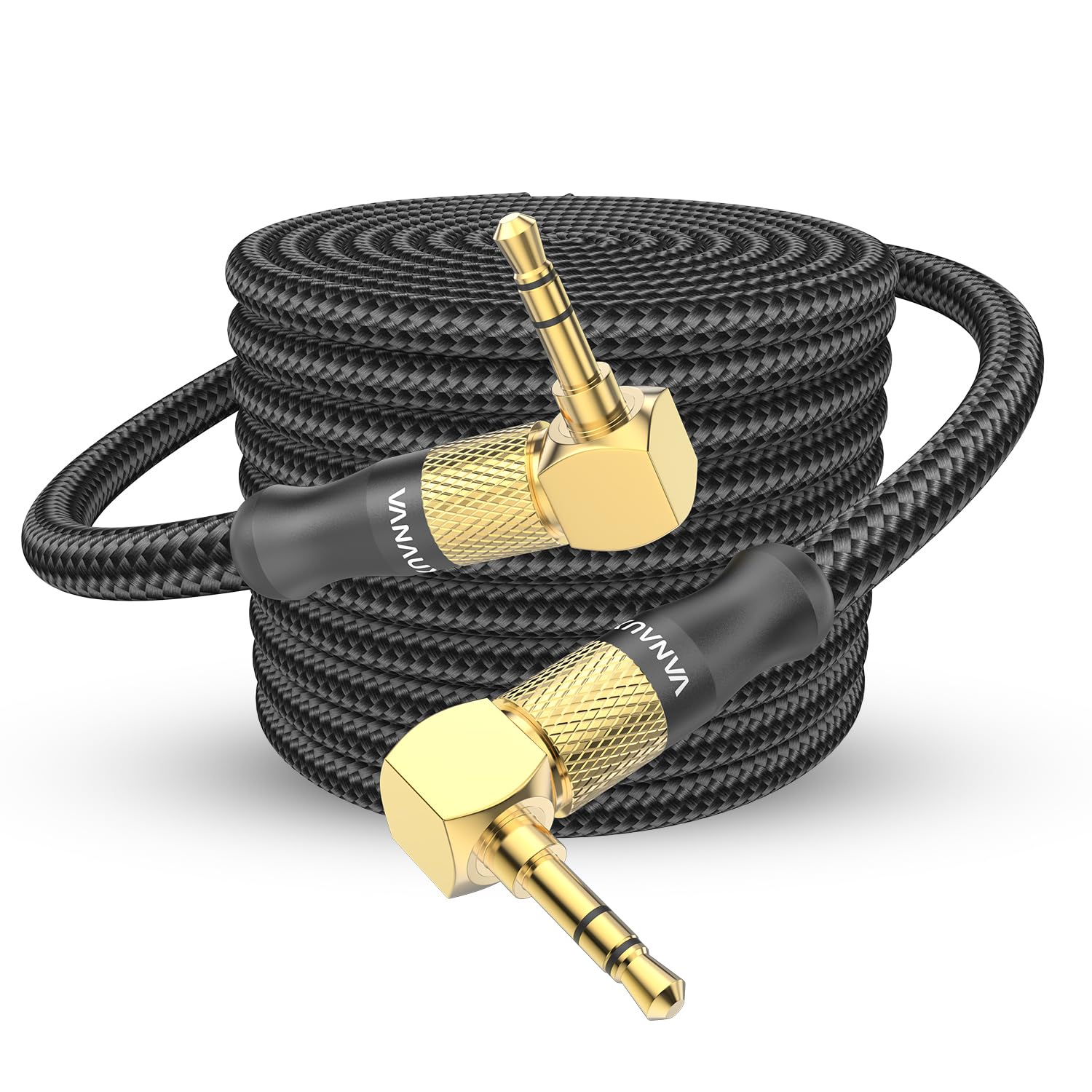 VANAUX 90 Degree Right Angle Aux Cable Male to Male 3.5mm Audio C by VANAUX - Angle View 9