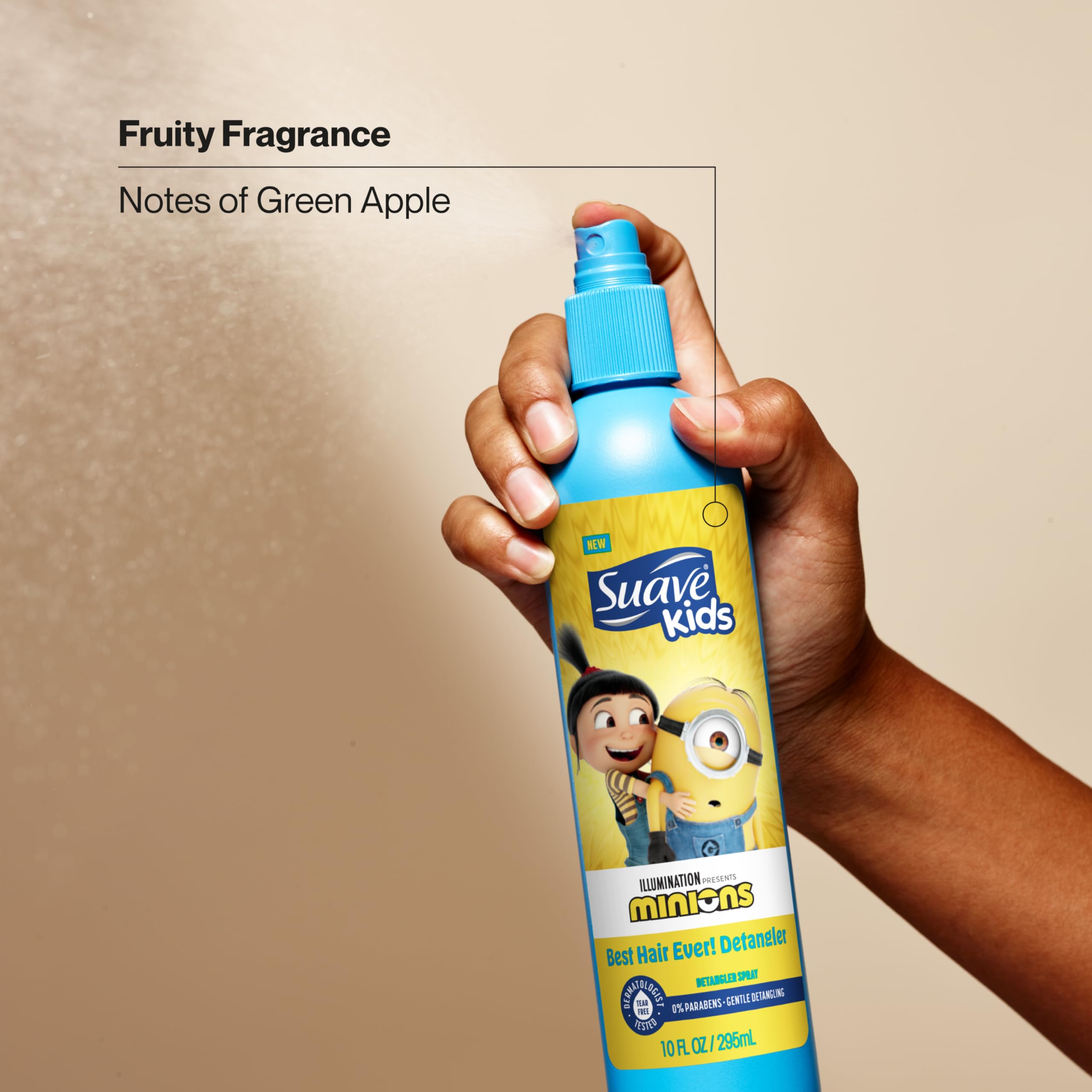 Suave Kids Detangler Spray Minions, Hair Detangling, Removing Knots and Making Kids Locks Soft, Smooth, and Shiny, 10 oz, Pack of 6