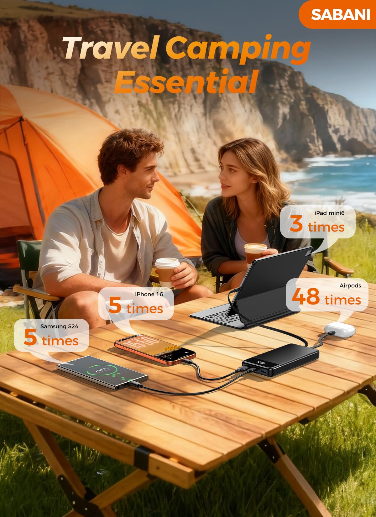 Portable Charger 35000mAh Power Bank 4 Built in Cable Big - SABANI Official Imagery - 8
