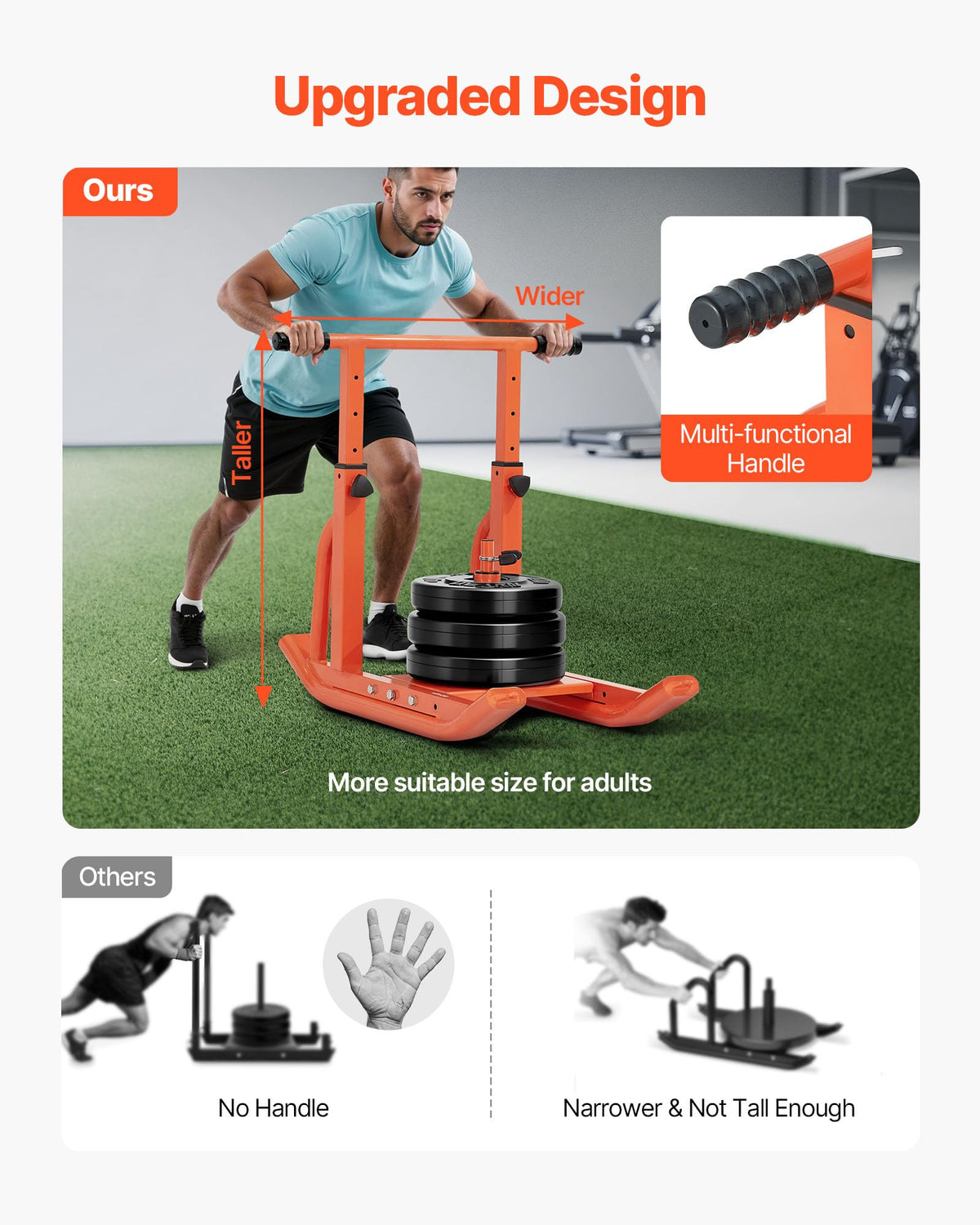 VEVOR Weight Sled Workout Sled for Push Pull Running - VEVOR Official Imagery - 3